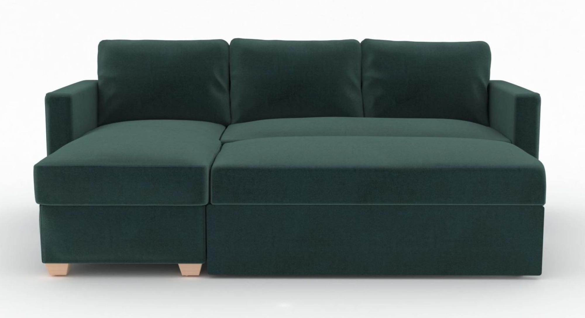 Product photograph of Oscar Sunningdale Bottle Green Fabric Corner Sofa Bed from Choice Furniture Superstore.