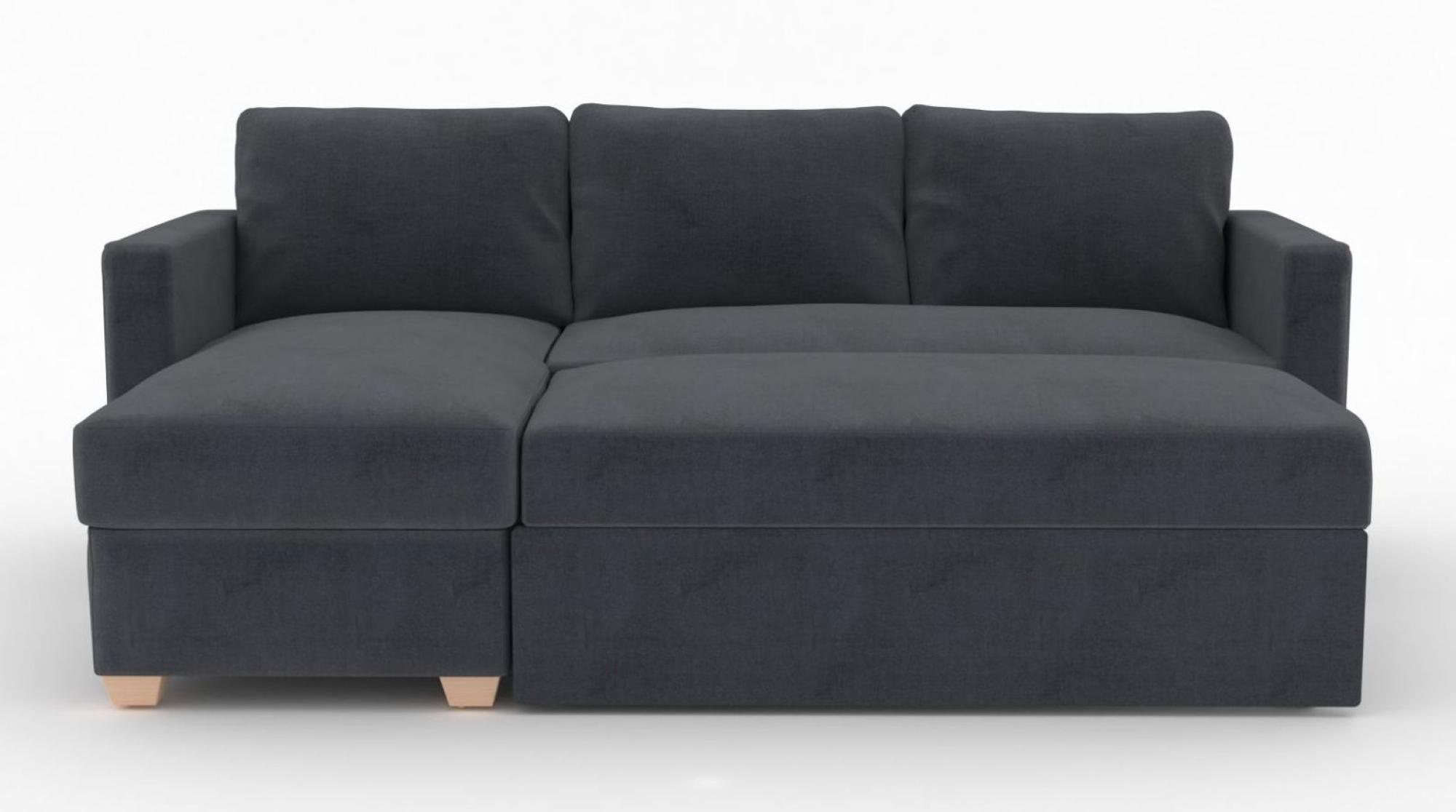 Product photograph of Oscar Sunningdale Granite Fabric Corner Sofa Bed from Choice Furniture Superstore.