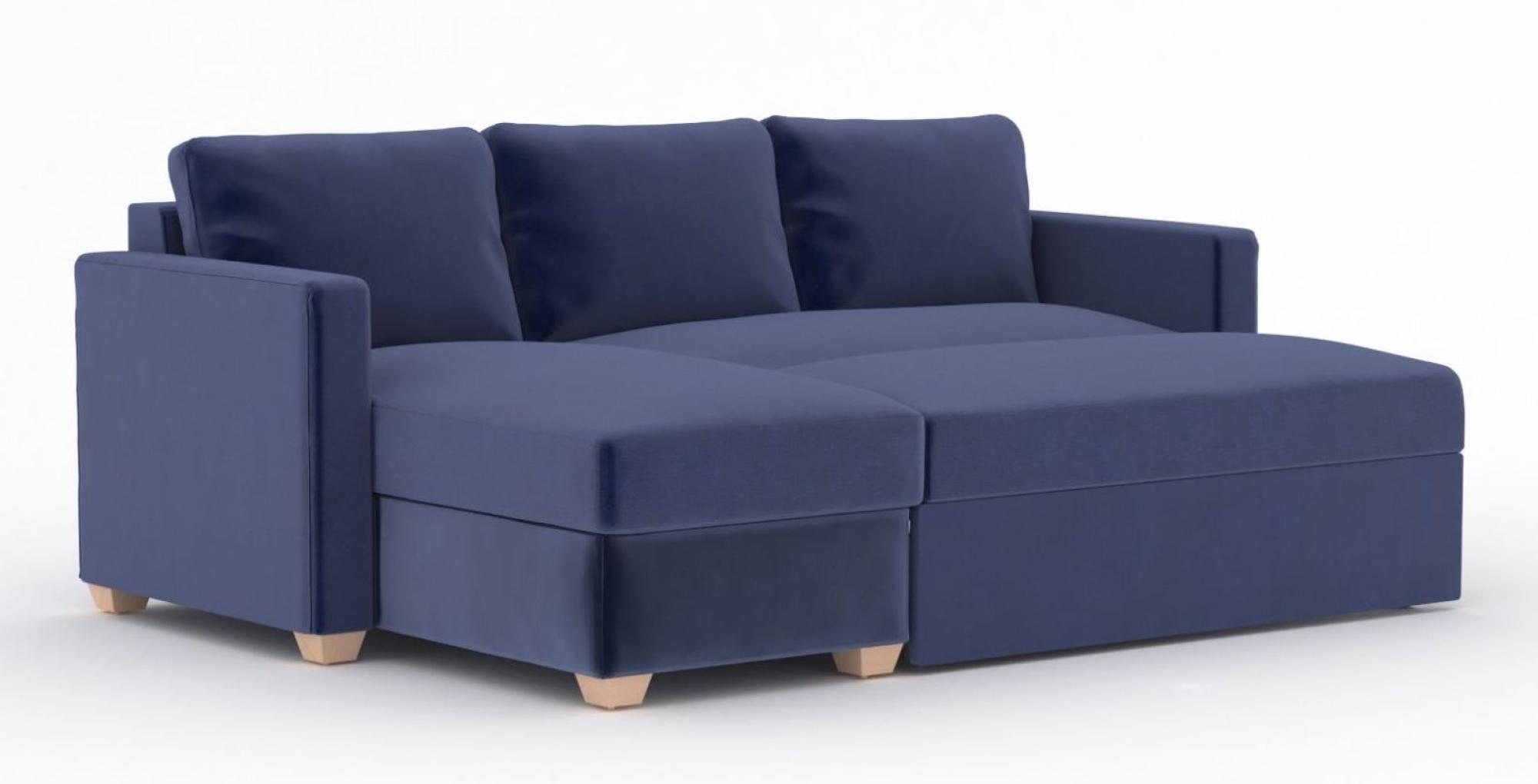 Product photograph of Oscar Sunningdale Midnight Blue Fabric Corner Sofa Bed from Choice Furniture Superstore.