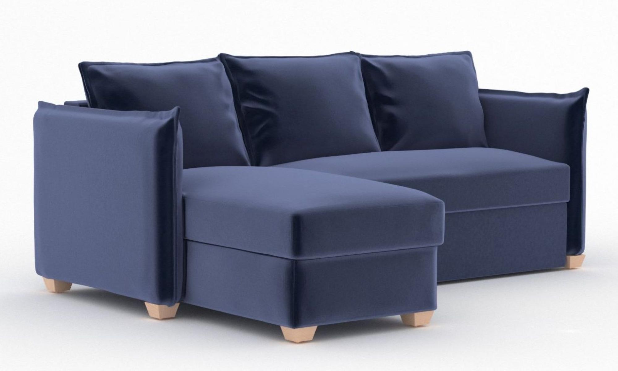 Product photograph of Oscar Sunningdale Midnight Blue Fabric Corner Sofa Bed from Choice Furniture Superstore.