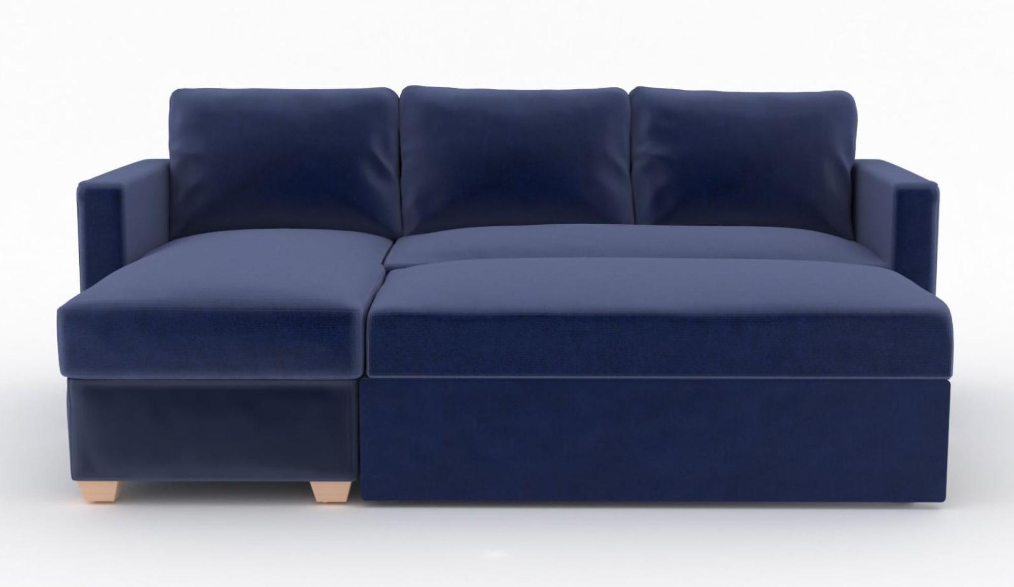 Product photograph of Oscar Sunningdale Midnight Blue Fabric Corner Sofa Bed from Choice Furniture Superstore.