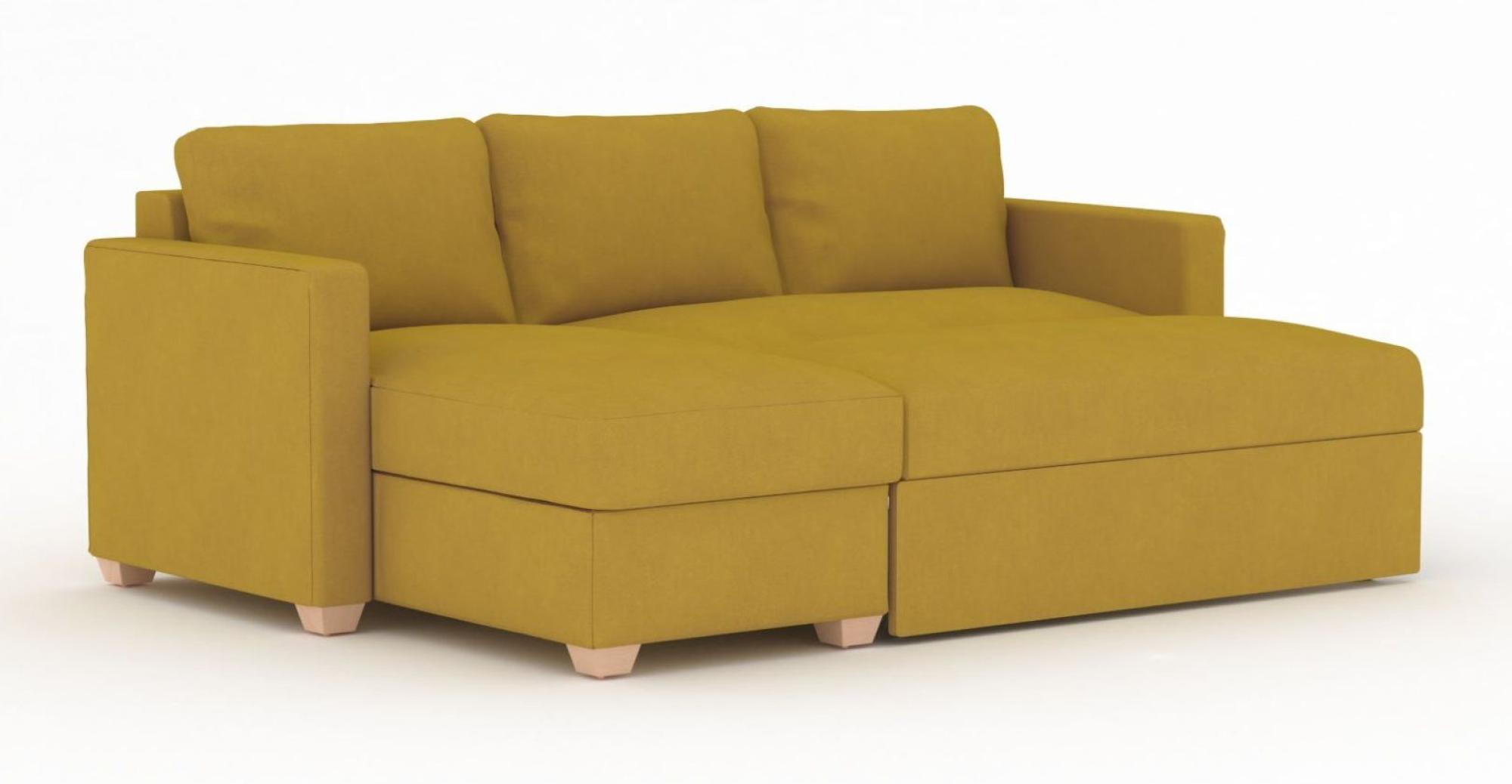 Product photograph of Oscar Sunningdale Saffron Fabric Corner Sofa Bed from Choice Furniture Superstore.