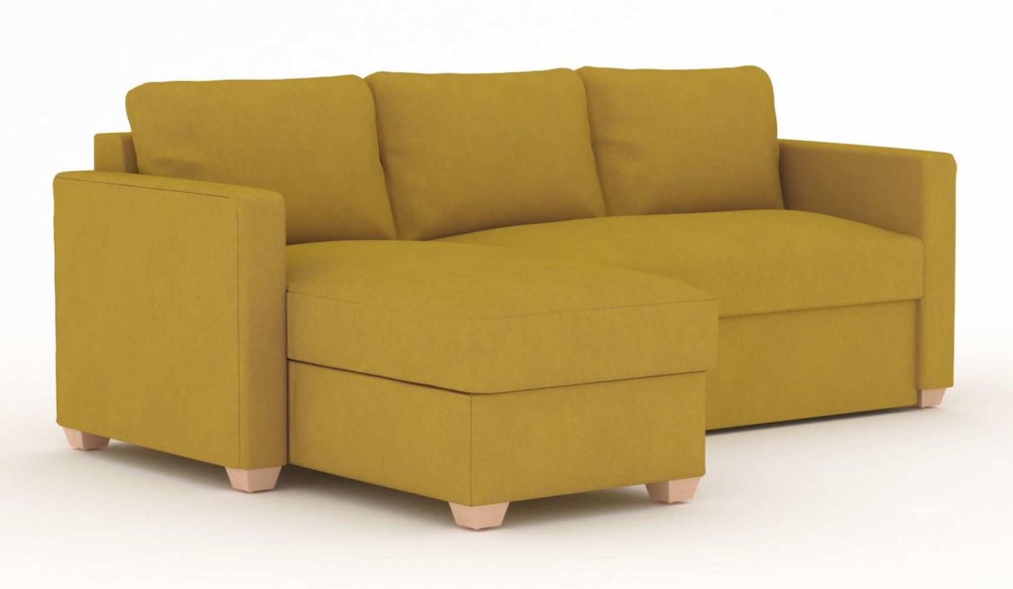 Product photograph of Oscar Sunningdale Saffron Fabric Corner Sofa Bed from Choice Furniture Superstore.