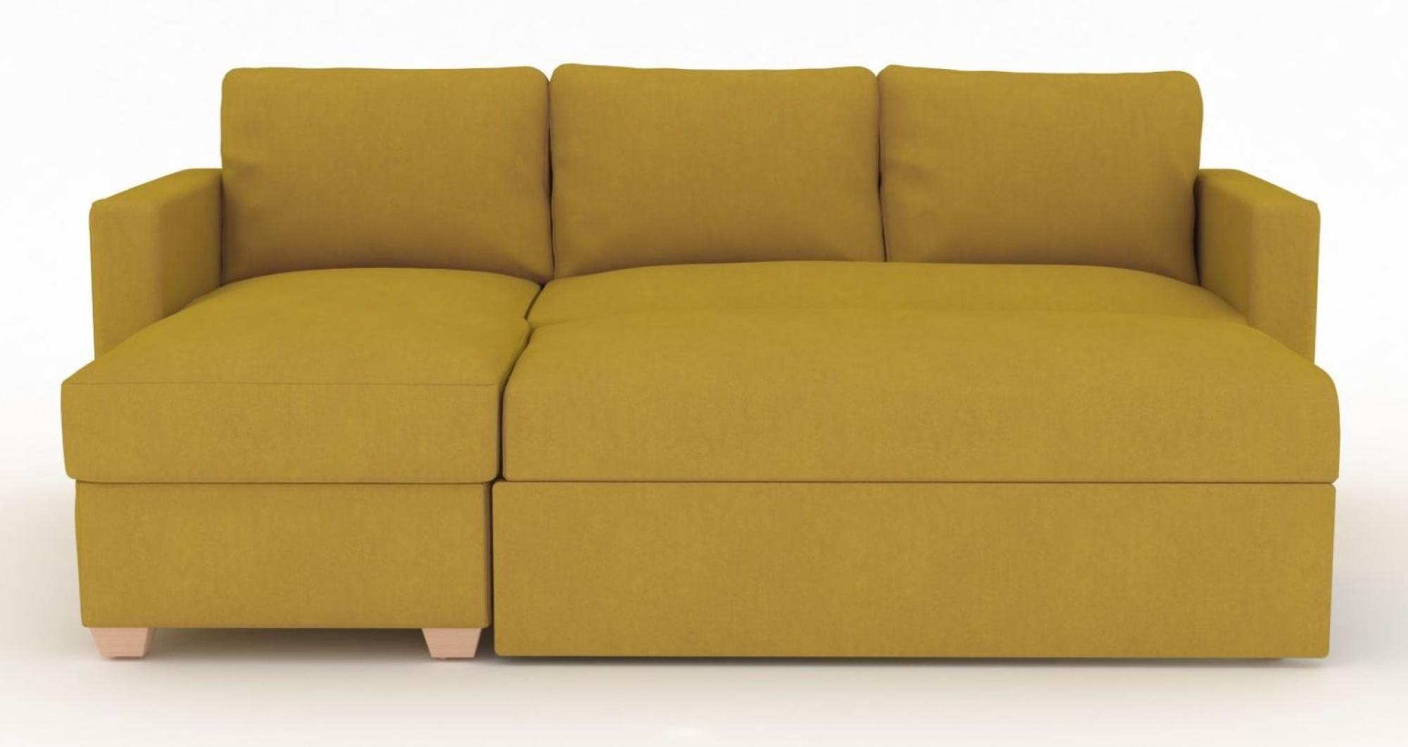 Product photograph of Oscar Sunningdale Saffron Fabric Corner Sofa Bed from Choice Furniture Superstore.