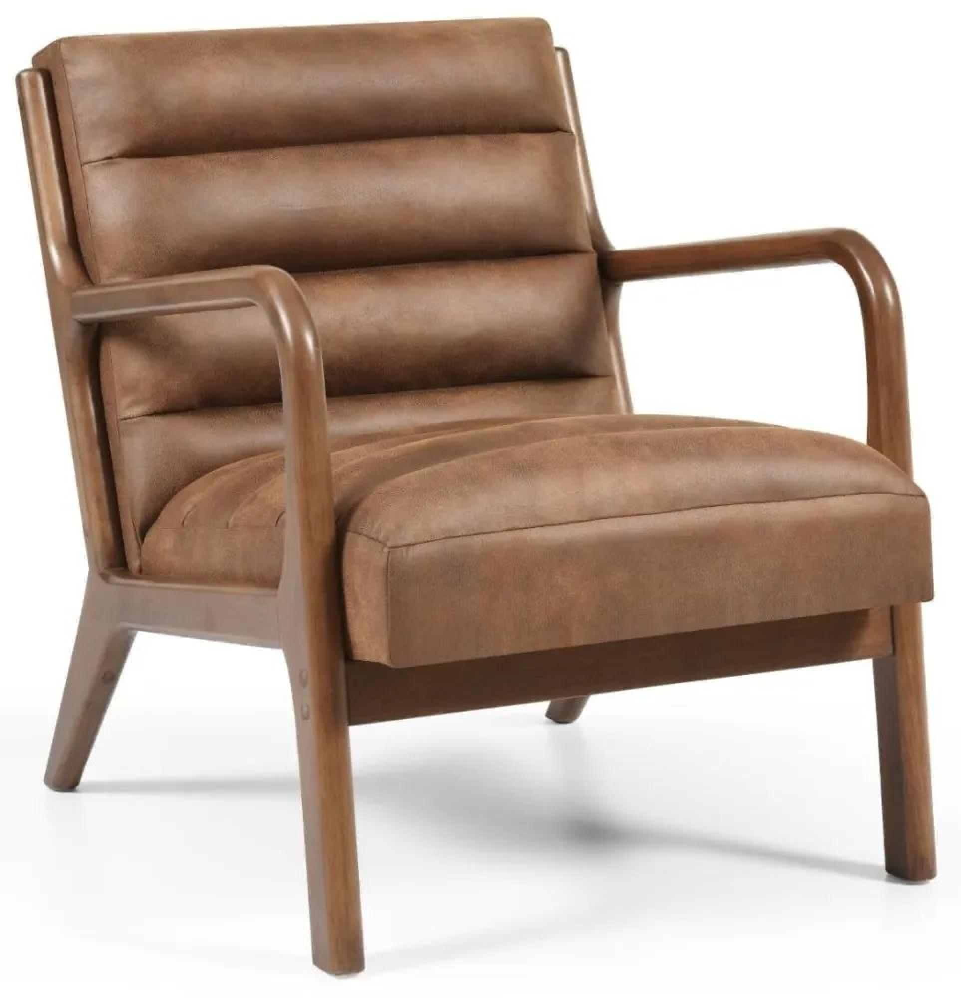 Product photograph of Inca Achilles Brown Faux Leather Armchair from Choice Furniture Superstore.