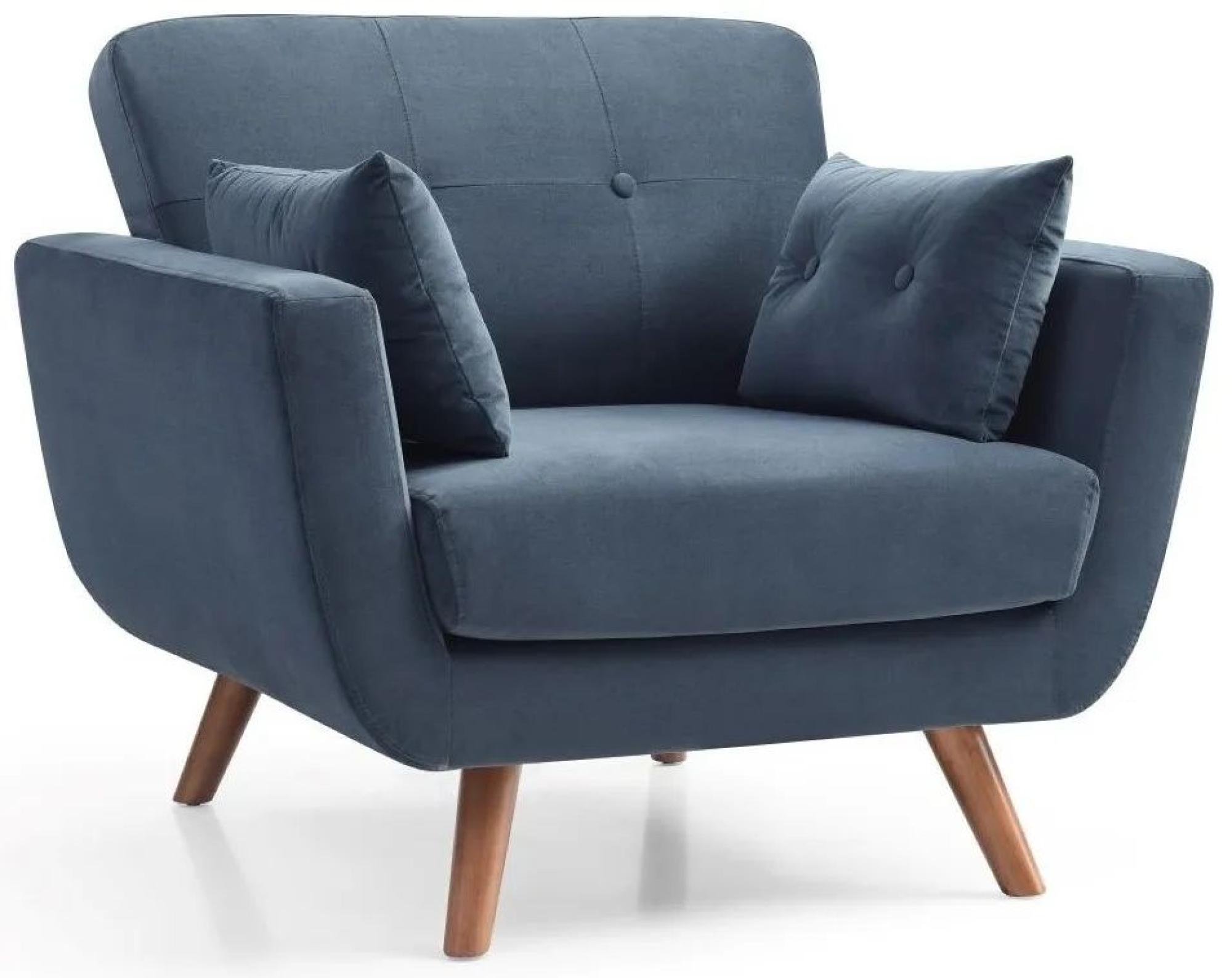 Product photograph of Oslo Athena Ink Blue Velvet Fabric Tub Chair from Choice Furniture Superstore.