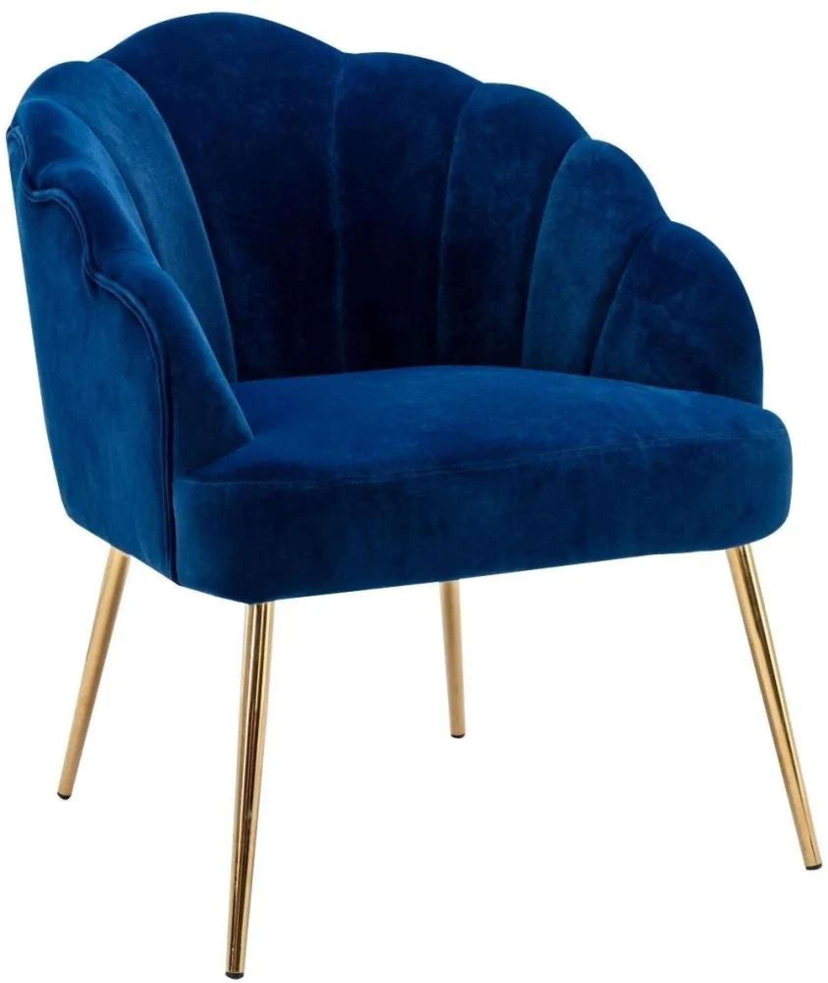 Product photograph of Vienna Eris Navy Blue Velvet Fabric Accent Chair from Choice Furniture Superstore.