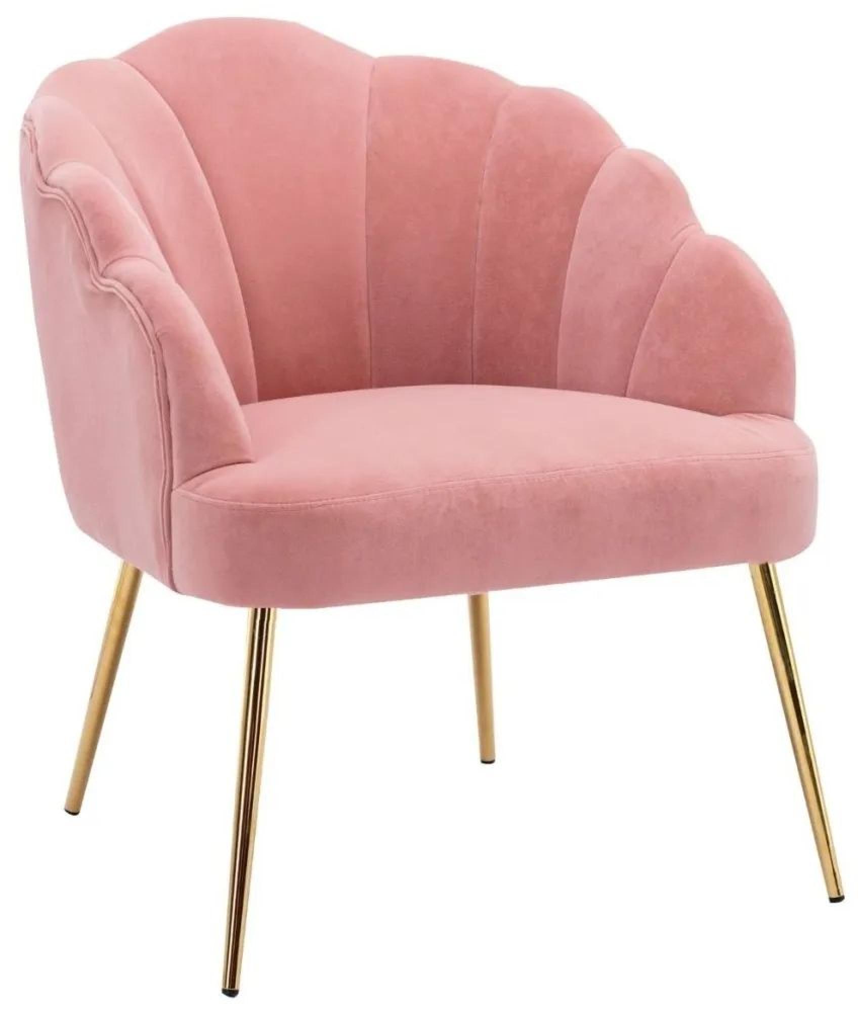 Product photograph of Vienna Eris Pink Velvet Fabric Accent Chair from Choice Furniture Superstore.