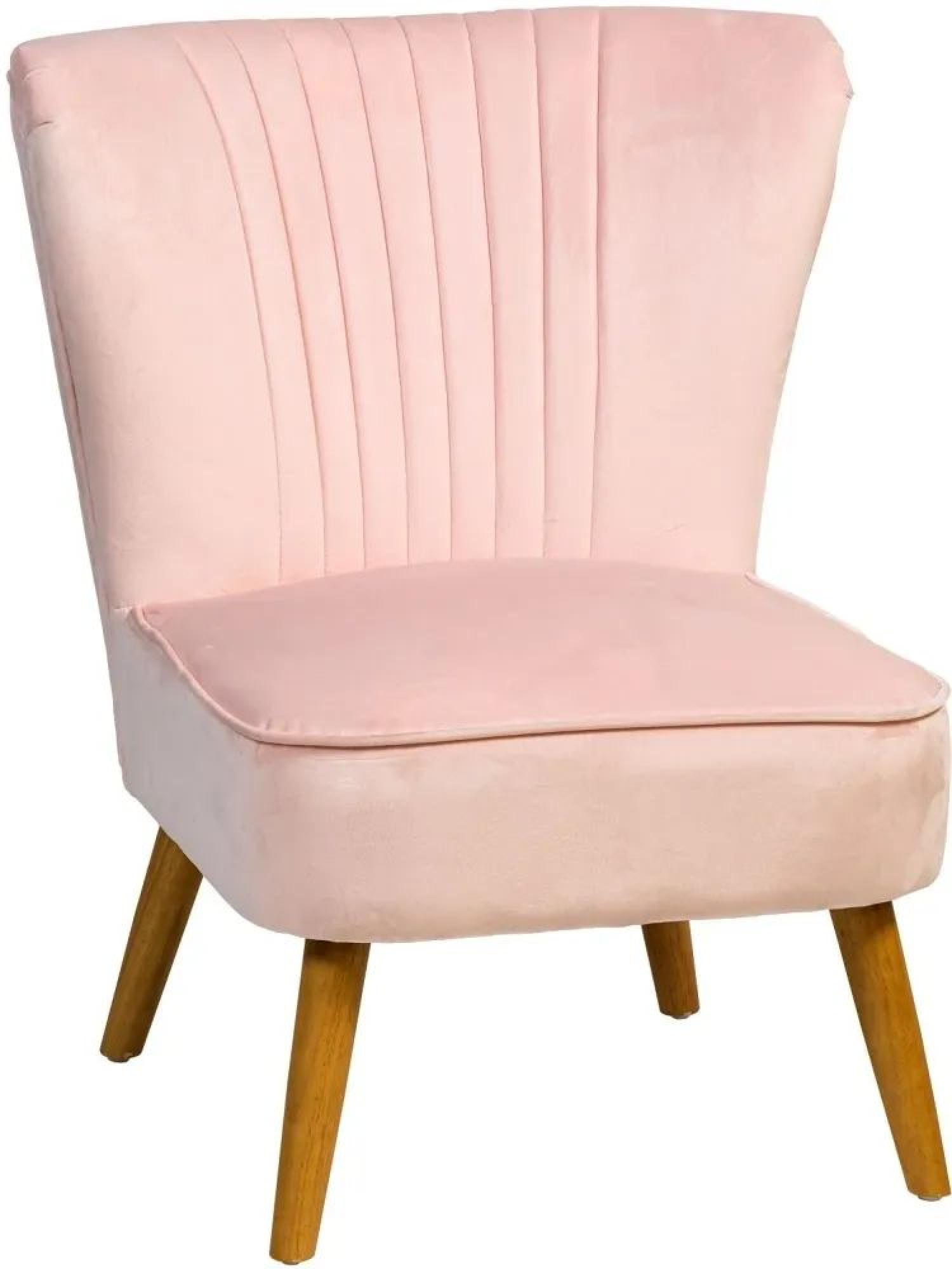 Product photograph of Shell Pink Velvet Fabric Armchair from Choice Furniture Superstore.