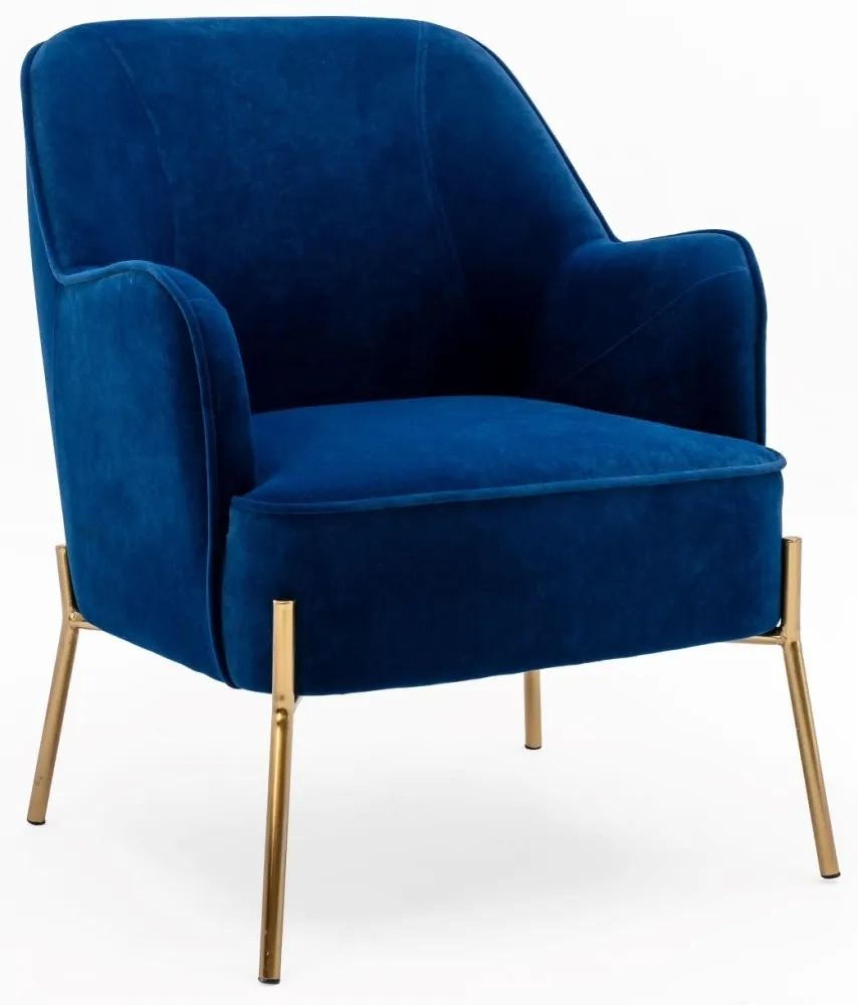 Product photograph of Mia Eris Navy Blue Velvet Fabric Accent Chair from Choice Furniture Superstore.