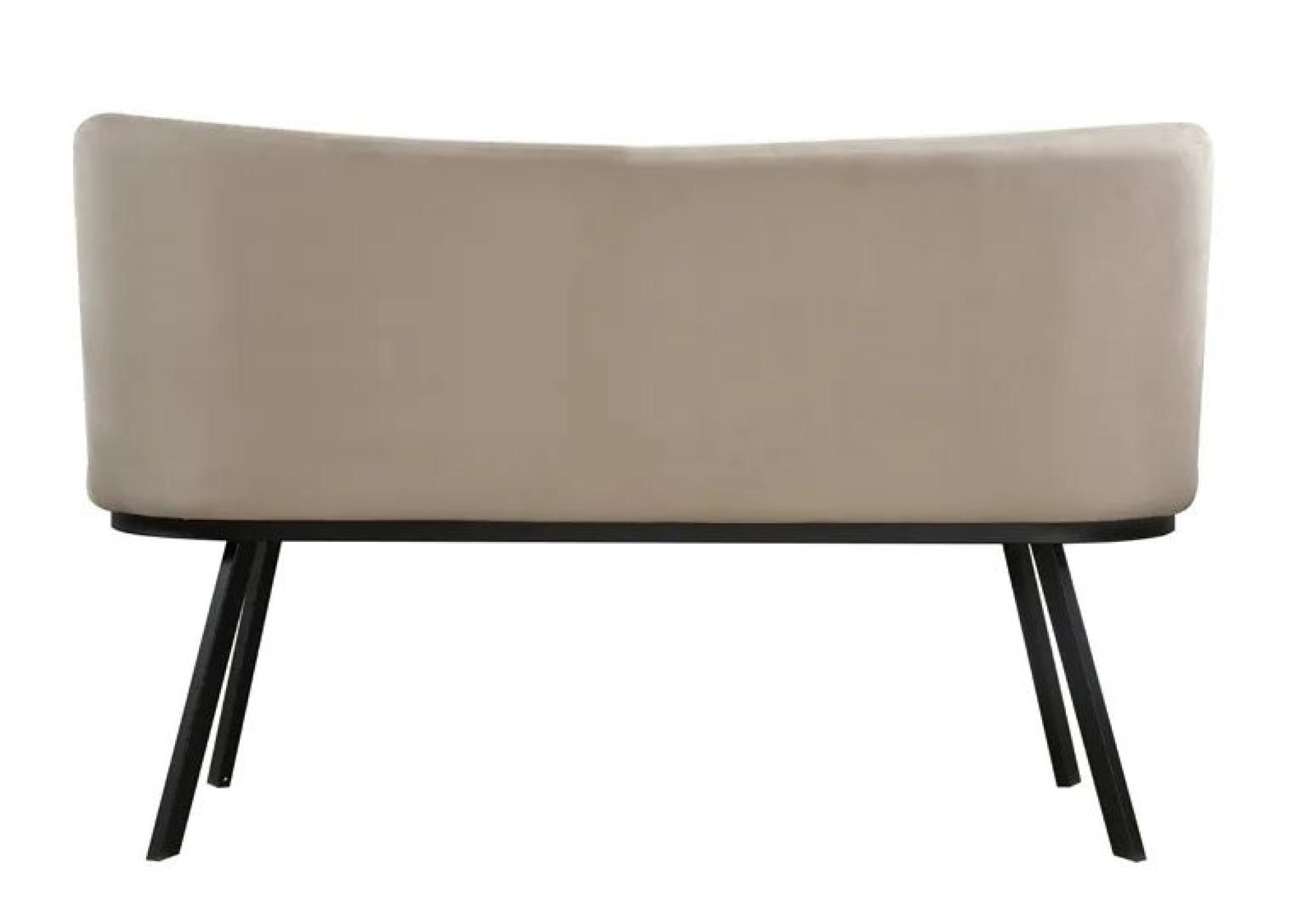 Product photograph of Champagne Velvet Fabric Dining Bench With Back from Choice Furniture Superstore.