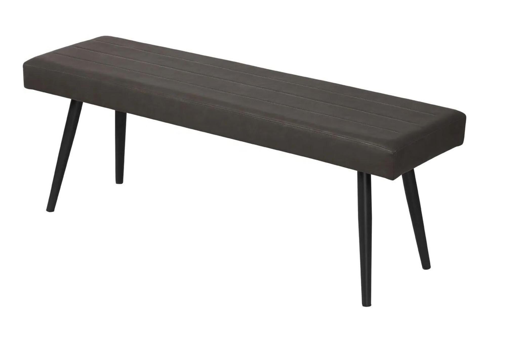 Product photograph of Distressed Dark Grey Faux Leather Dining Bench from Choice Furniture Superstore.