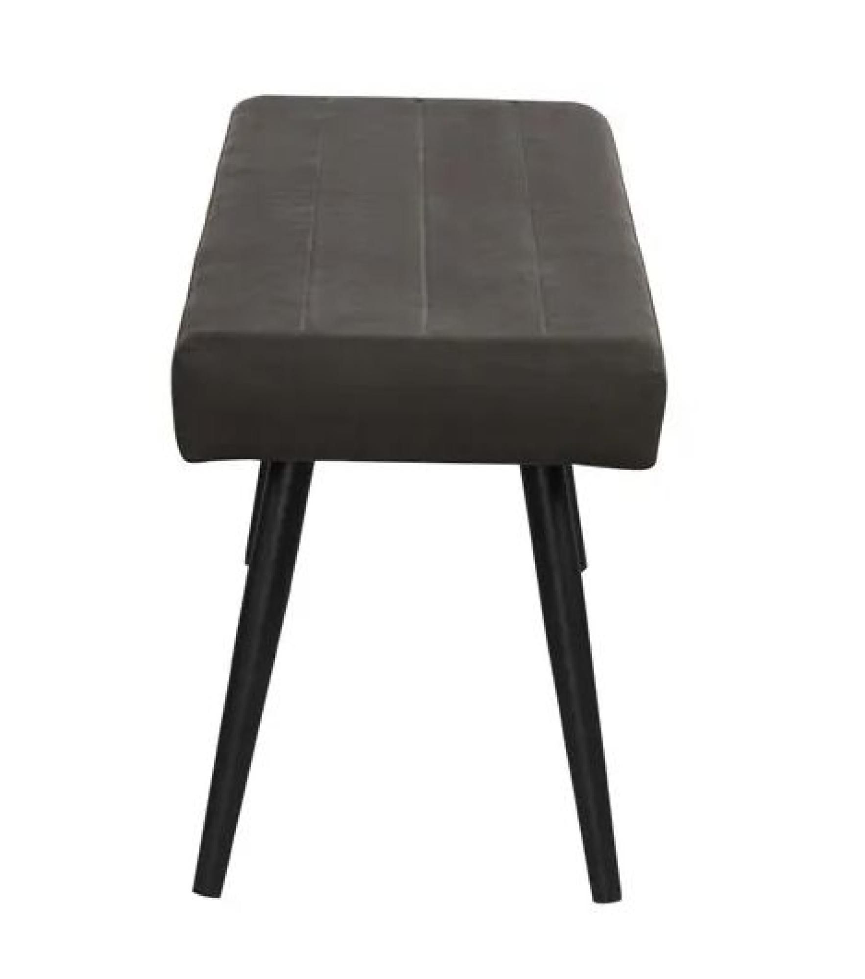 Product photograph of Distressed Dark Grey Faux Leather Dining Bench from Choice Furniture Superstore.