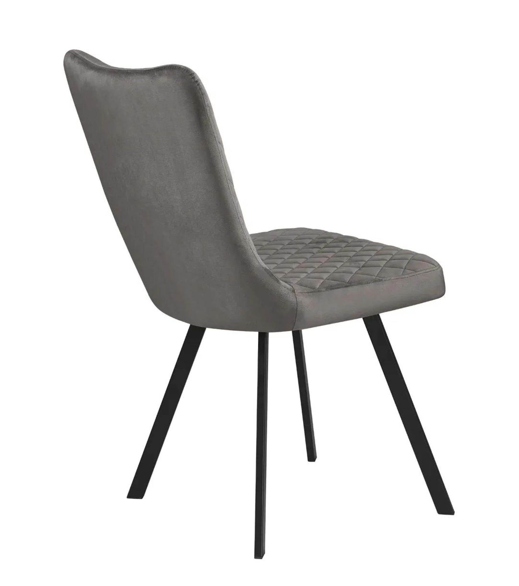 Product photograph of Yonah Grey Velvet Fabric Dining Chair Sold In Pairs from Choice Furniture Superstore.