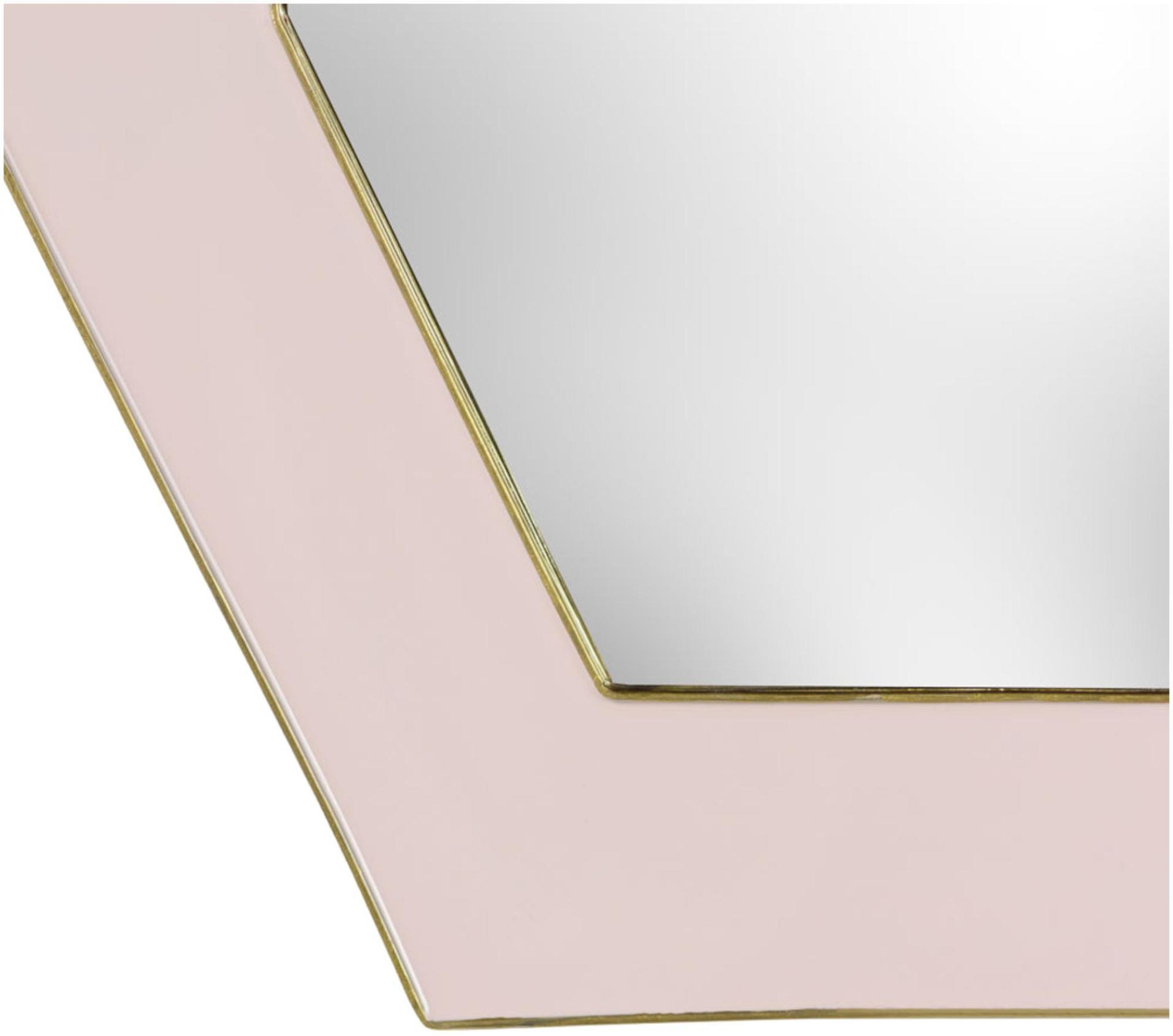 Product photograph of Framed Pink Octagonal Wall Mirror from Choice Furniture Superstore.