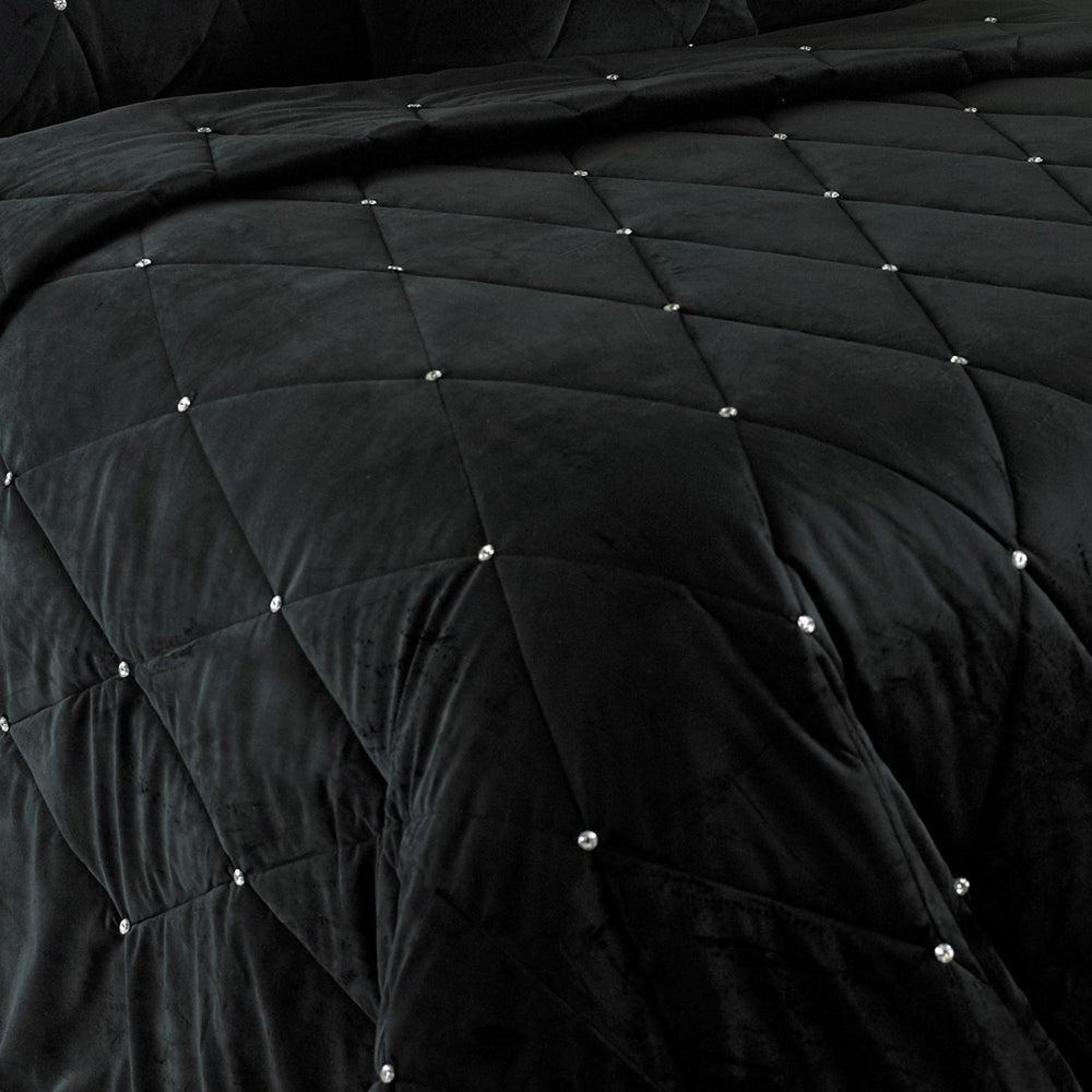 Product photograph of New Diamante Black Bedspread from Choice Furniture Superstore.