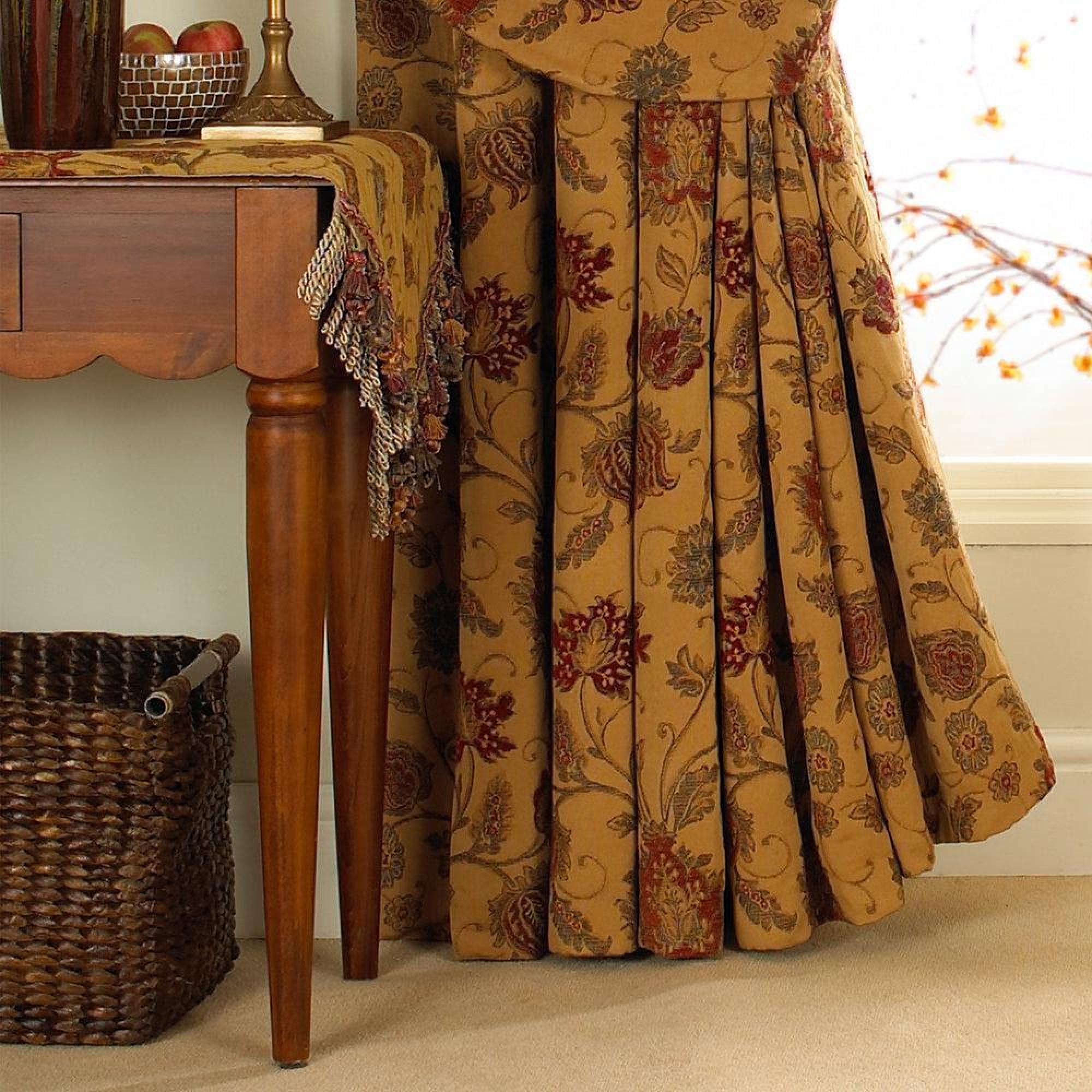 Product photograph of Zurich Gold Floral Jacquard Pencil Pleat Curtains from Choice Furniture Superstore.