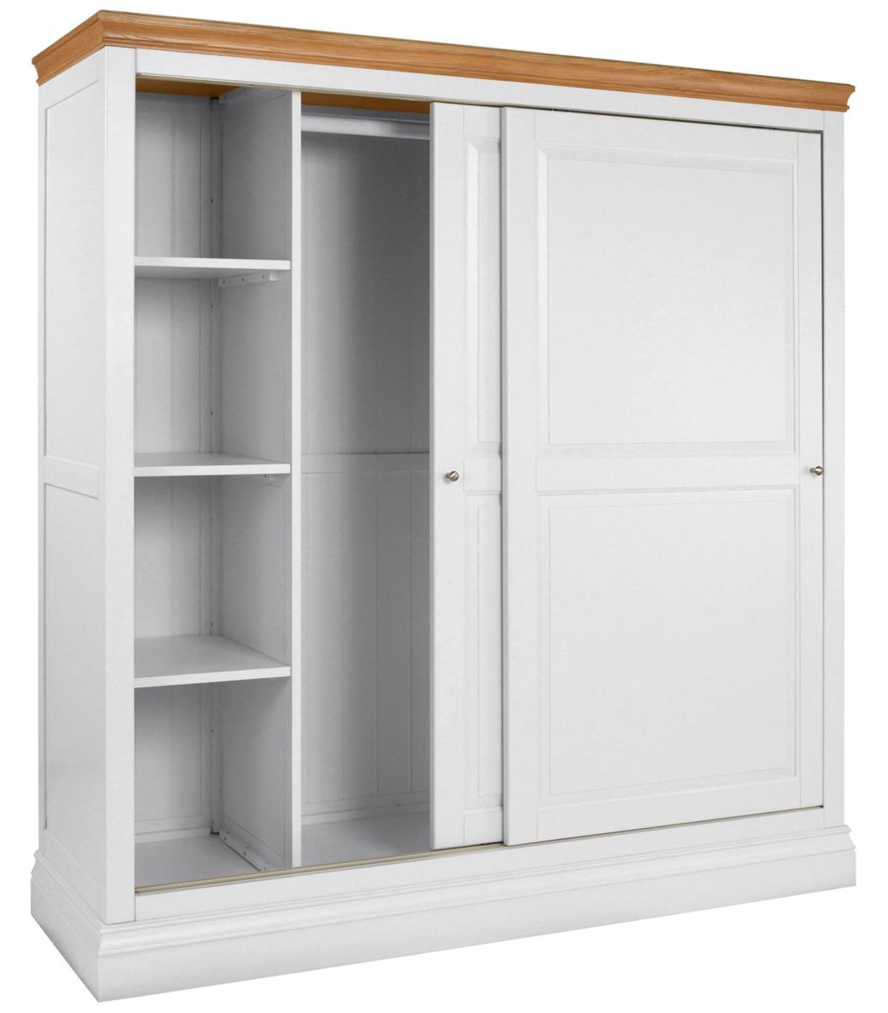 Product photograph of Versailles Bluestar White Painted 2 Door Sliding Wardrobe from Choice Furniture Superstore.