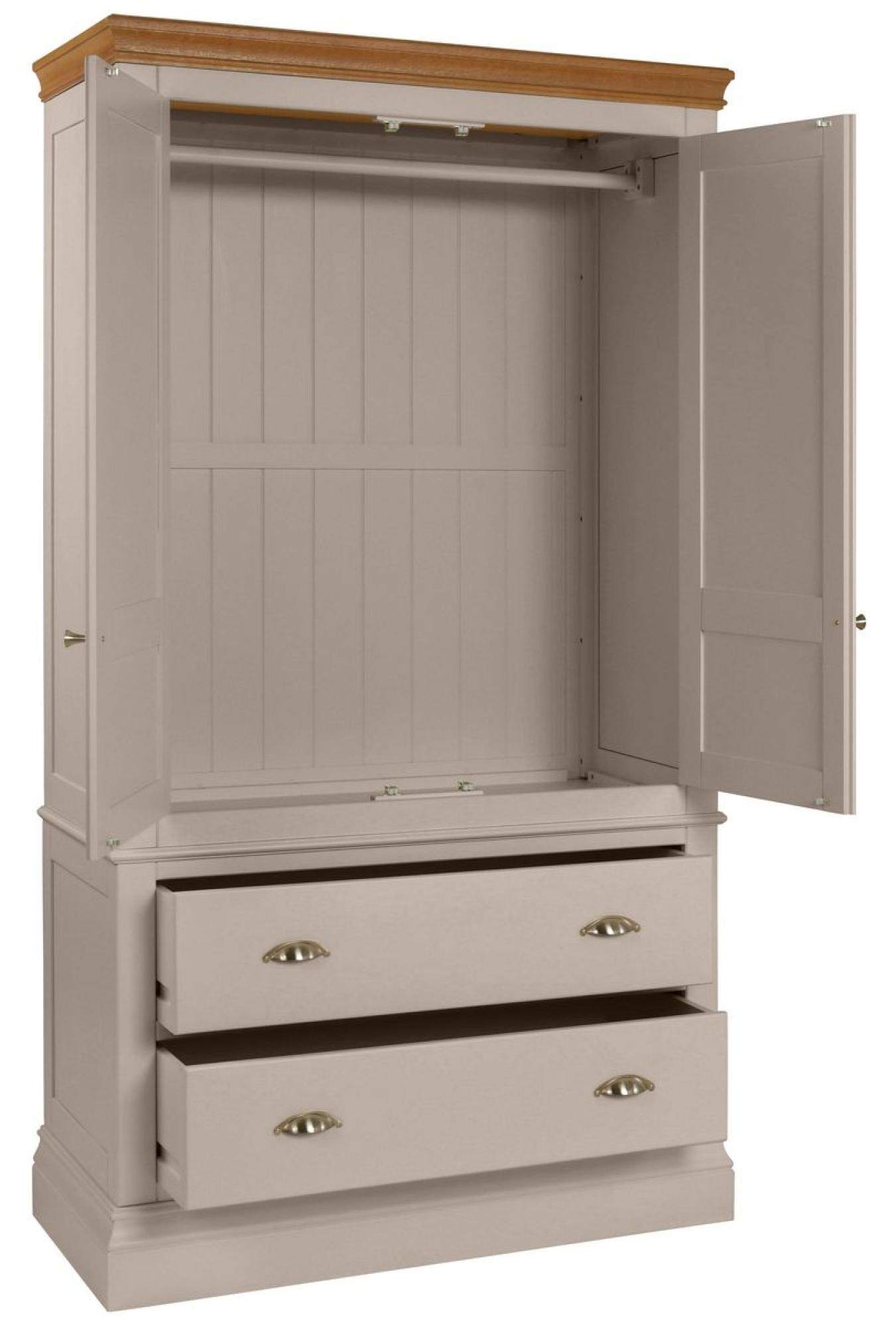 Product photograph of Versailles Cobblestone Grey Painted 2 Door Wardrobe from Choice Furniture Superstore.