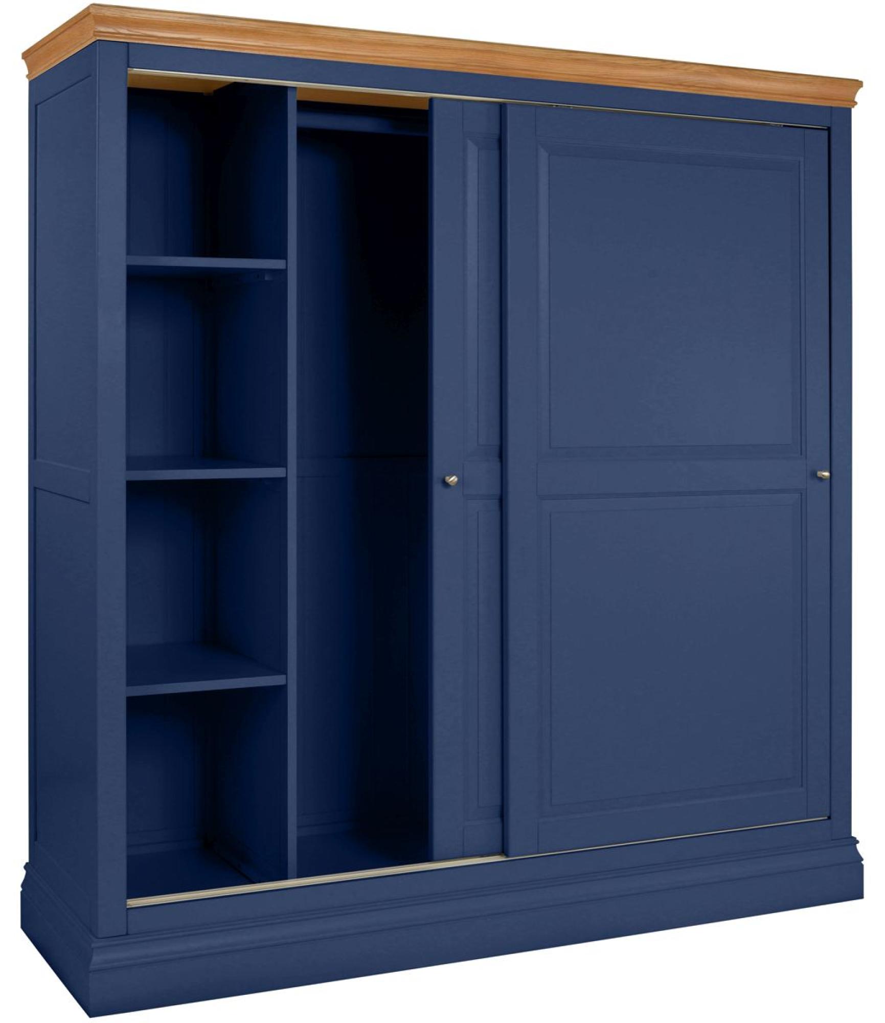 Product photograph of Versailles Electric Blue Painted 2 Door Sliding Wardrobe from Choice Furniture Superstore.