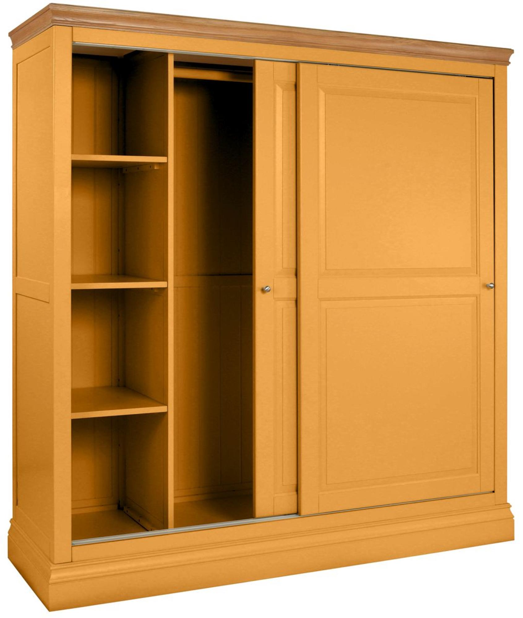 Product photograph of Versailles Orange Mustard Painted 2 Door Sliding Wardrobe from Choice Furniture Superstore.