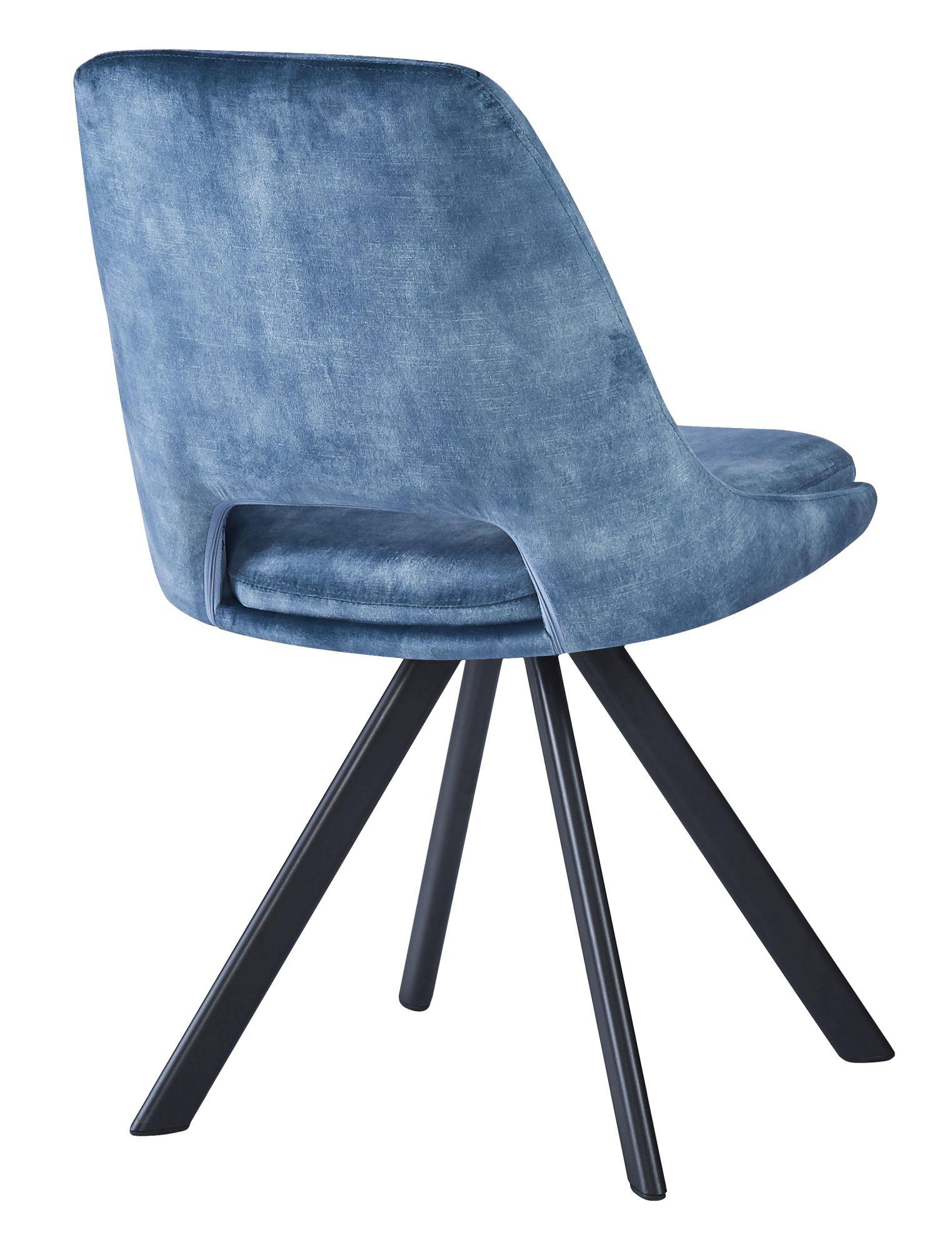 Product photograph of Kieler S Blue Velvet Fabric Swivel Dining Chair Sold In Pairs from Choice Furniture Superstore.