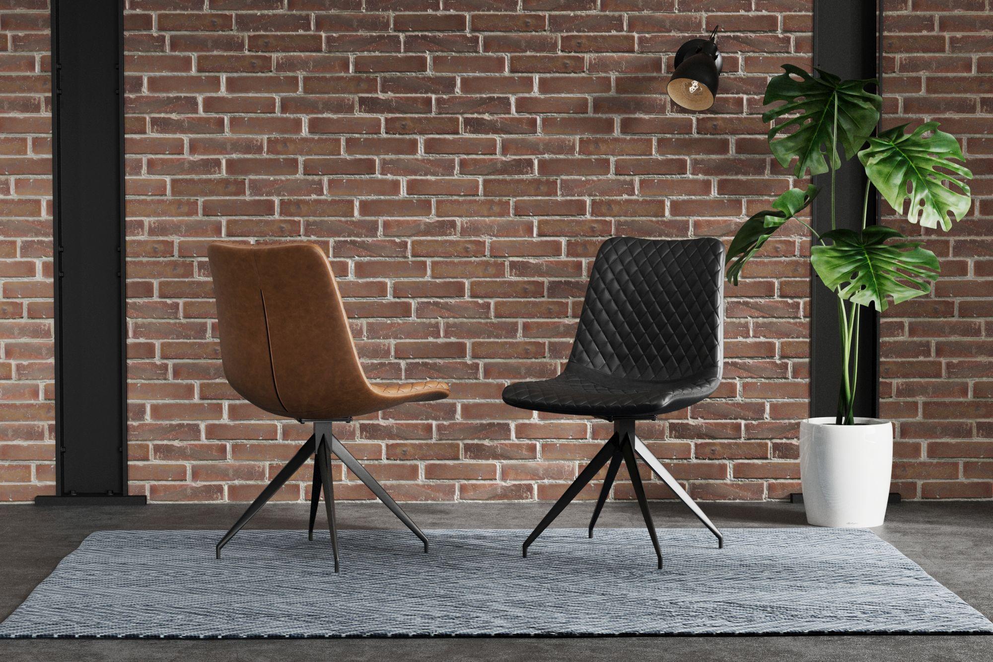 Product photograph of Vera S Black Faux Leather Dining Chair Sold In Pairs from Choice Furniture Superstore.