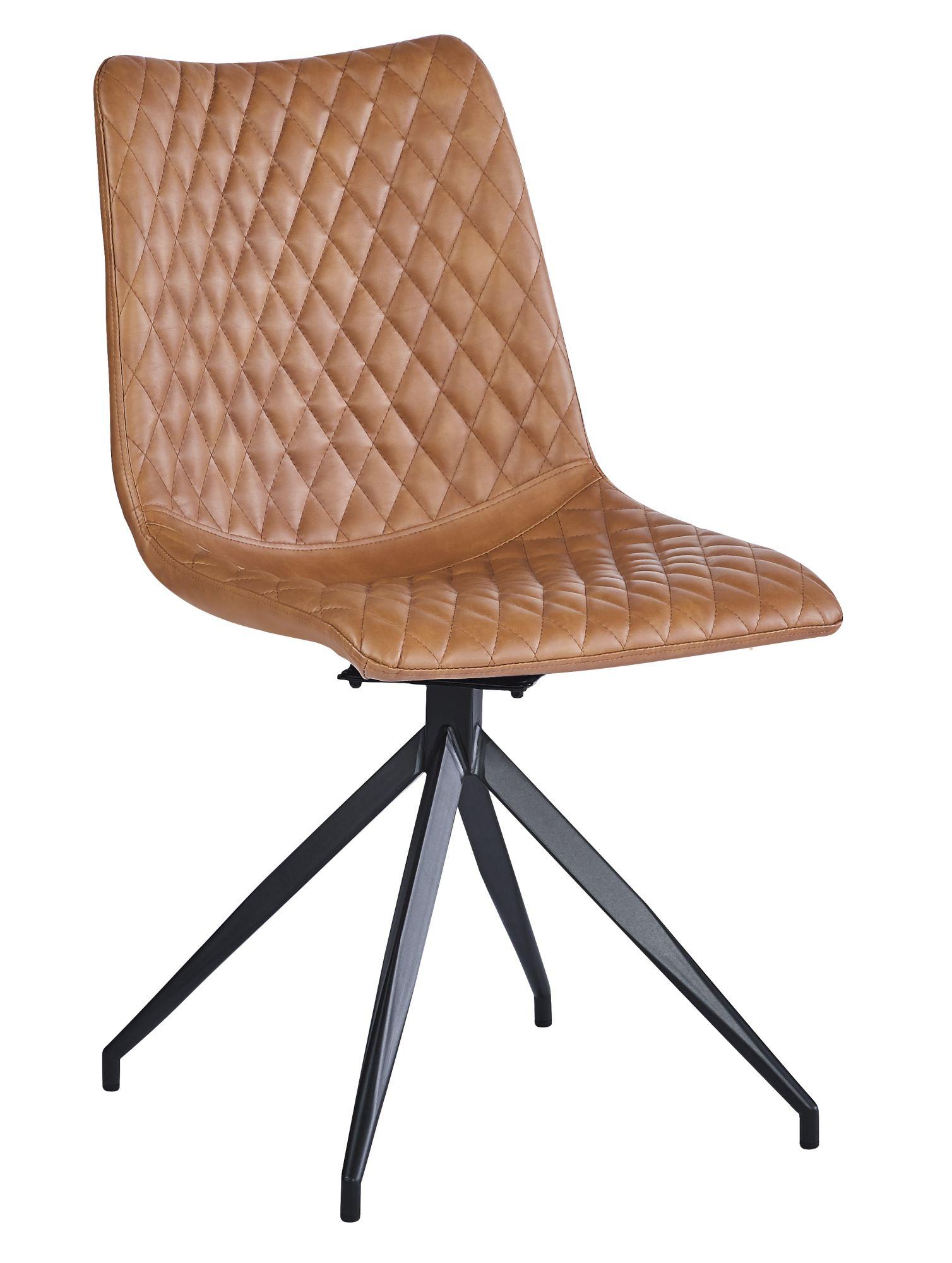 Product photograph of Set Of 2 Vera Brown Leather Dining Chair from Choice Furniture Superstore.