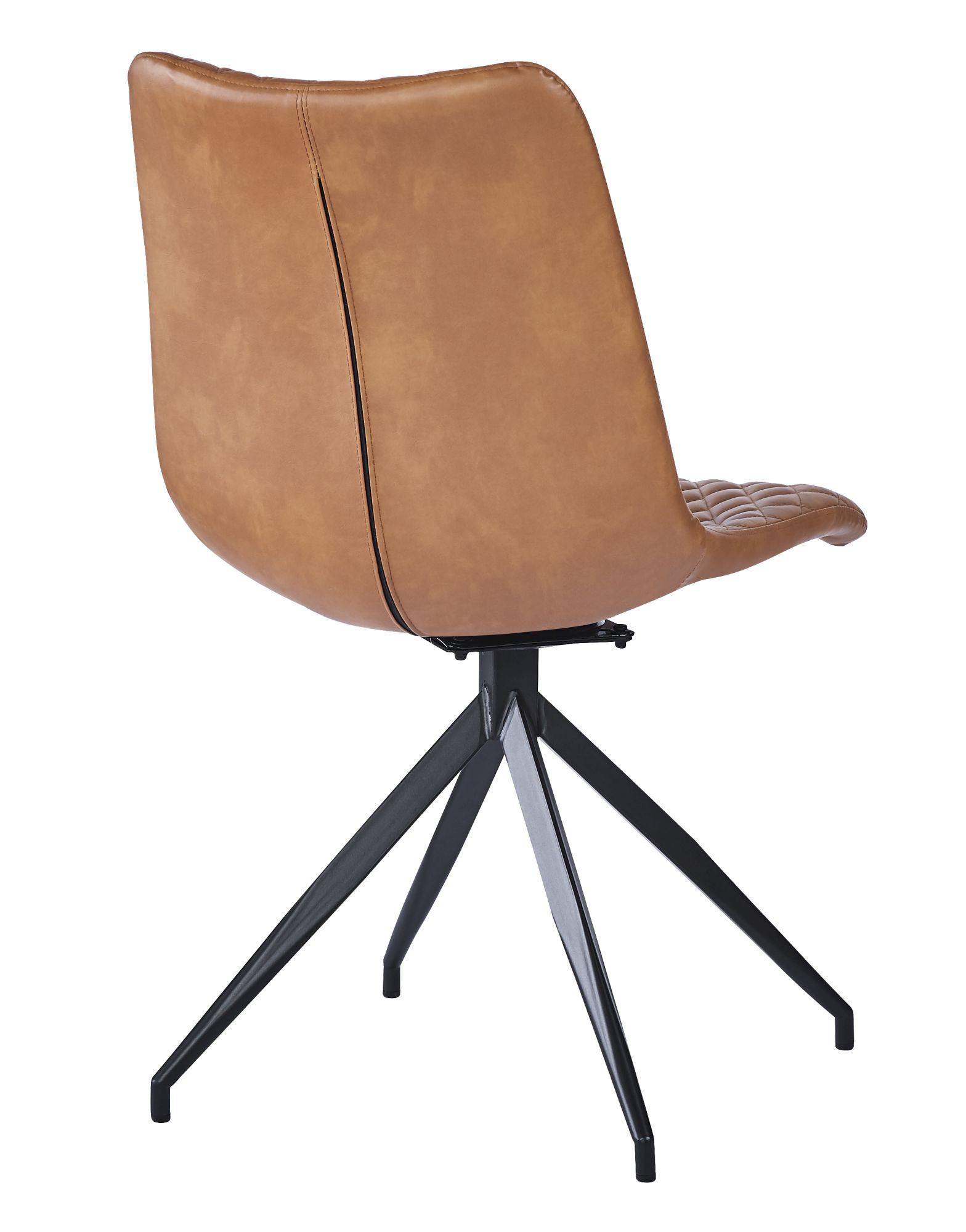 Product photograph of Set Of 2 Vera Brown Leather Dining Chair from Choice Furniture Superstore.