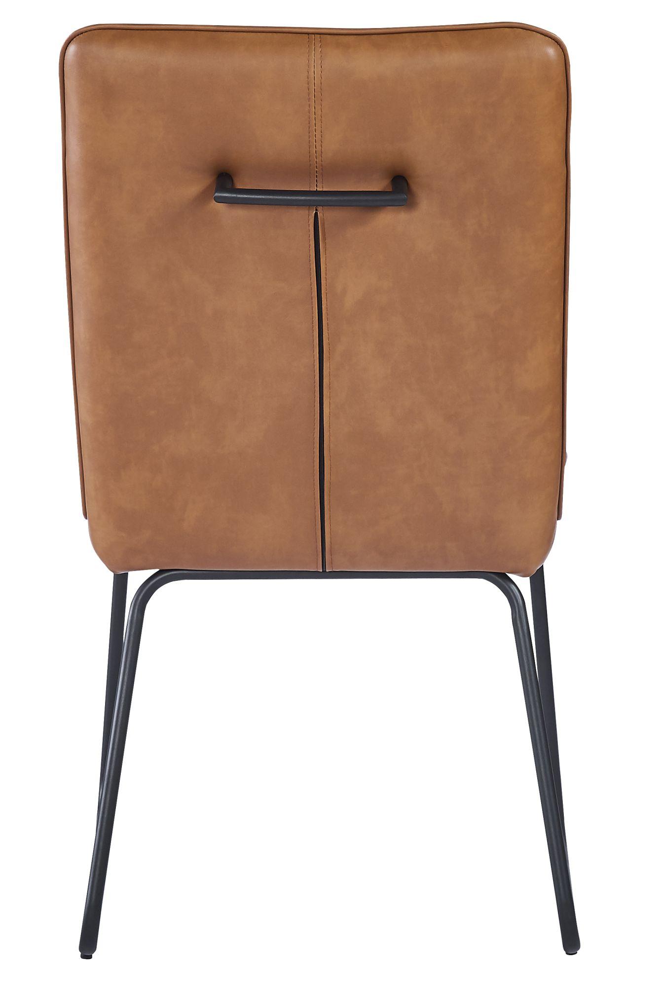 Product photograph of Set Of 2 Hilbert Brown Leather Dining Chair from Choice Furniture Superstore.