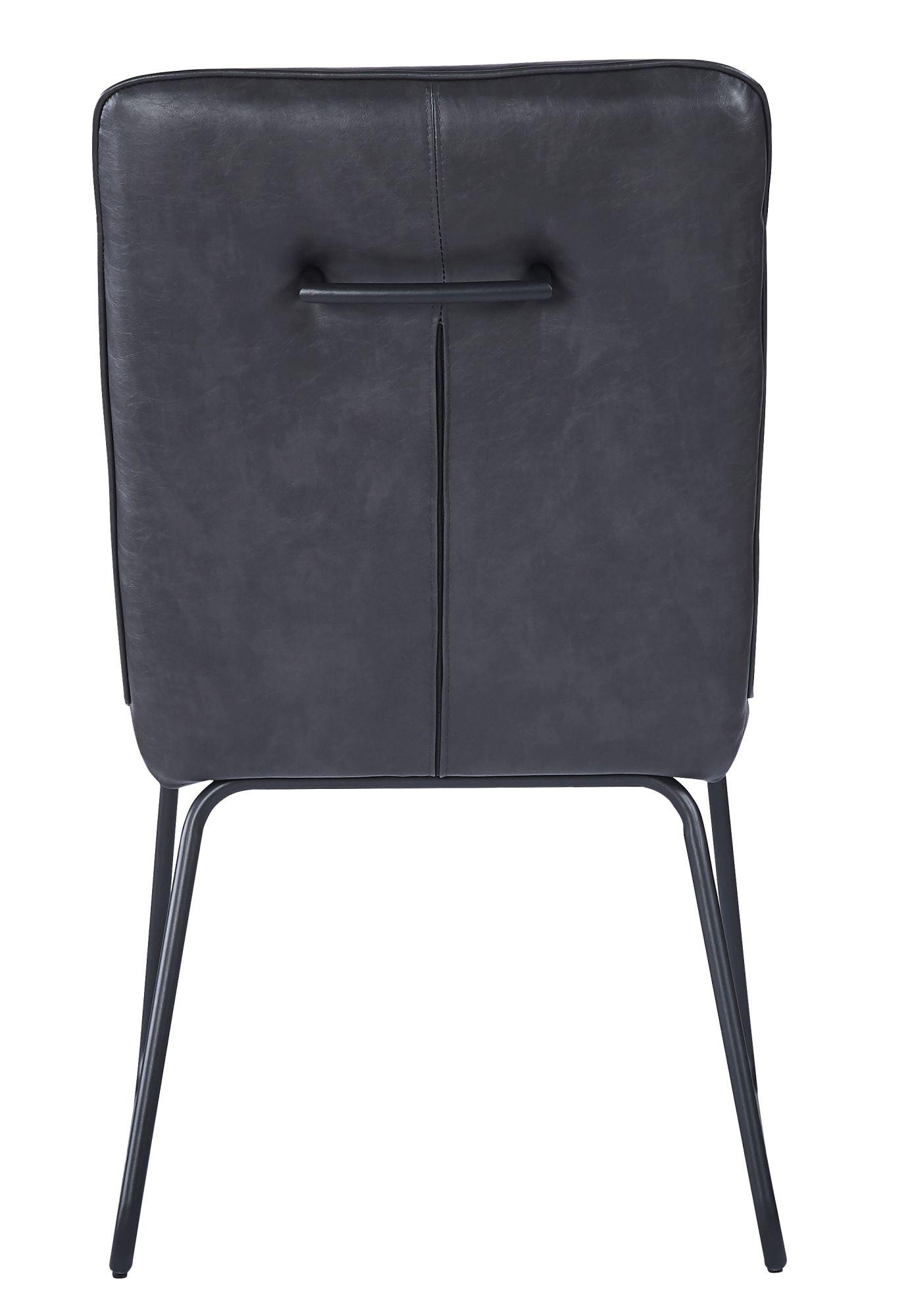 Product photograph of Set Of 2 Hilbert Black Leather Dining Chair from Choice Furniture Superstore.