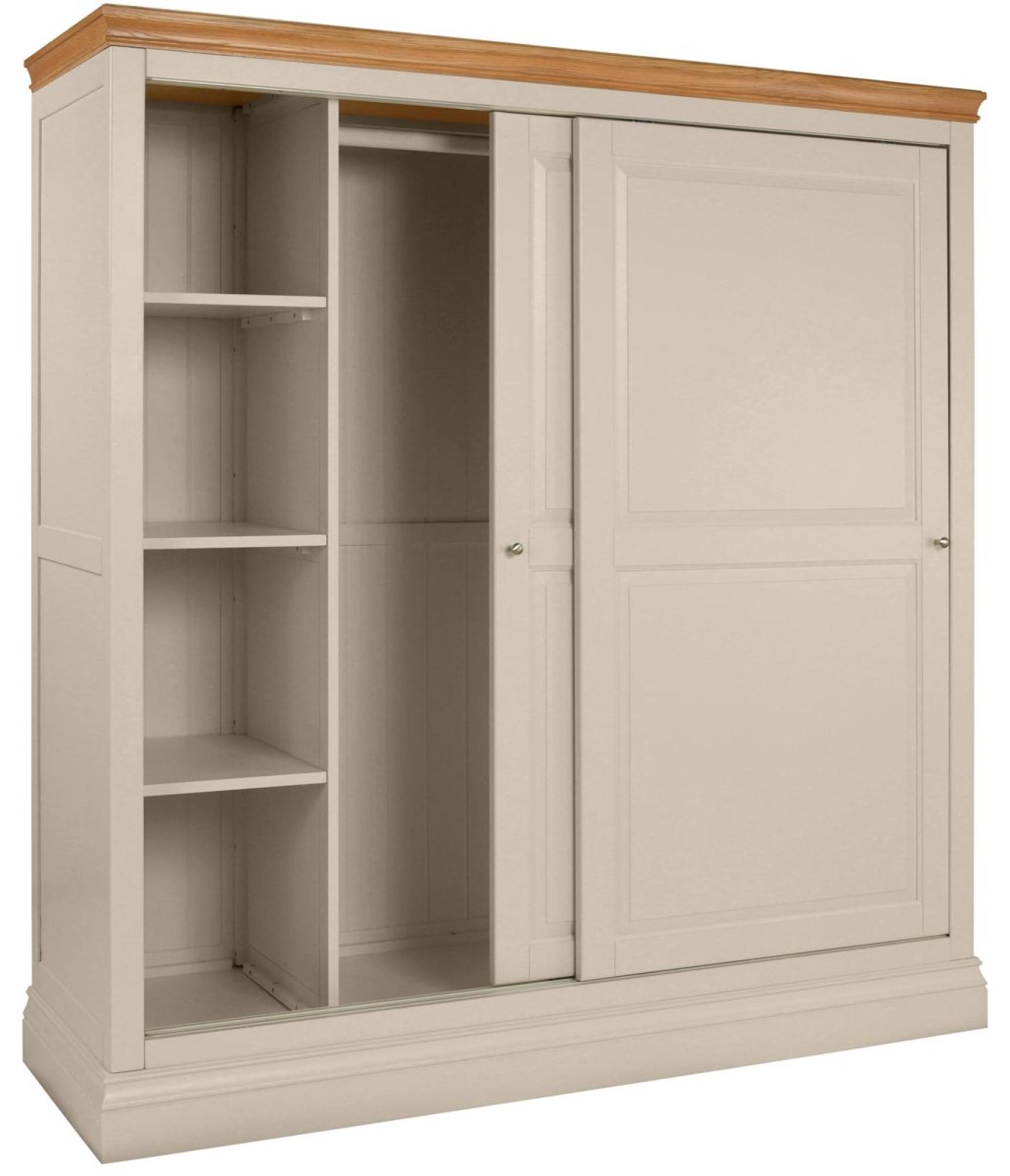 Product photograph of Versailles Old Lace Painted 2 Door Sliding Wardrobe from Choice Furniture Superstore.