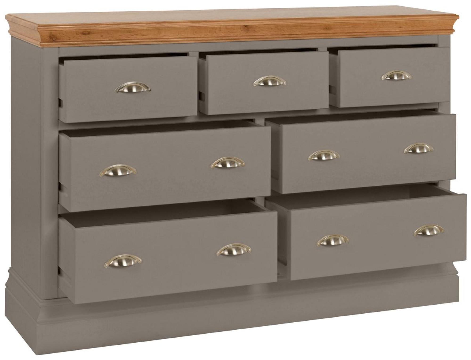 Product photograph of Versailles Warm Grey Painted 3 4 Drawer Chest from Choice Furniture Superstore.