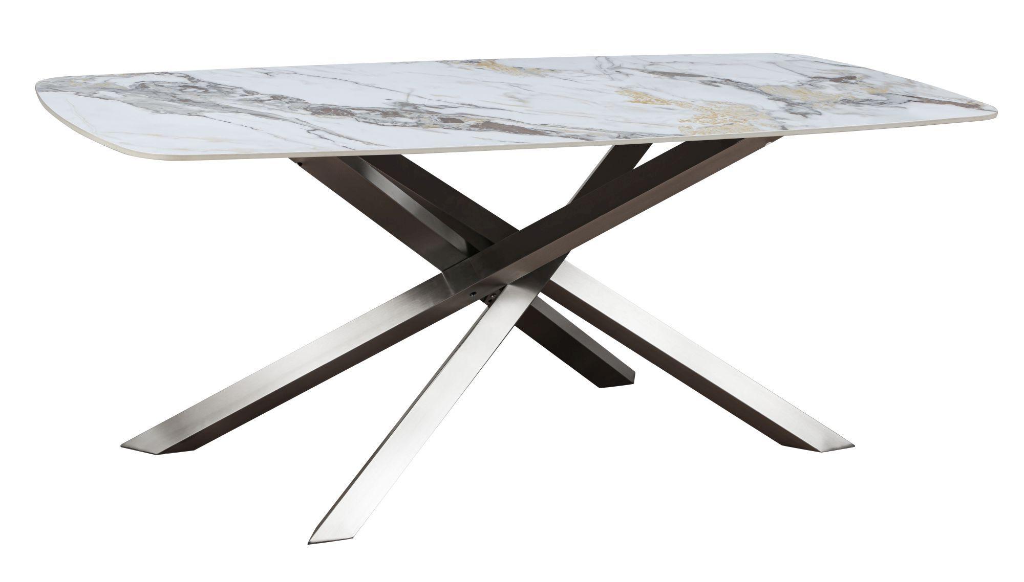 Product photograph of Leonore Dune Grey Ceramic Top 6 Seater Dining Table from Choice Furniture Superstore.