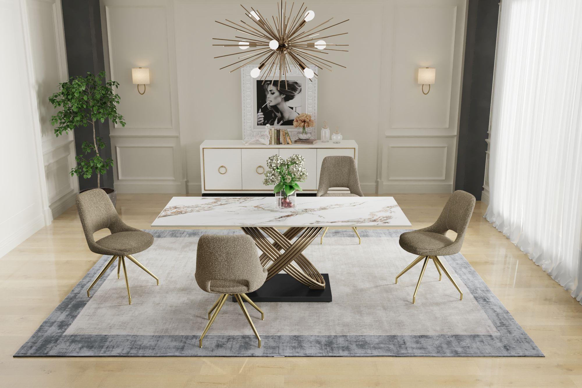 Product photograph of Methow Grey Ceramic 6 Seater Dining Table from Choice Furniture Superstore.