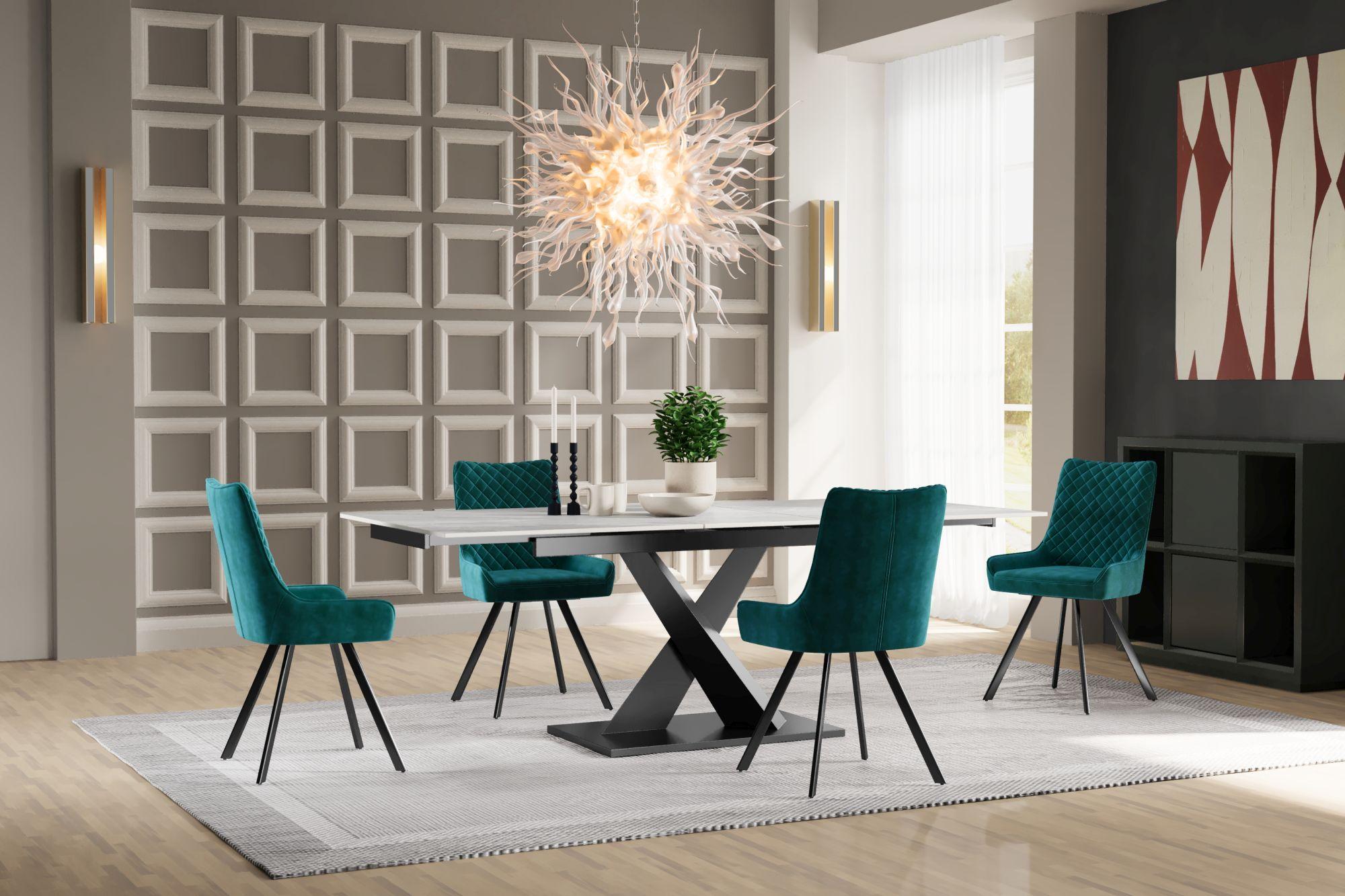 Product photograph of Refton Pearla Grey Ceramic 4-6 Seater Extending Dining Table from Choice Furniture Superstore.