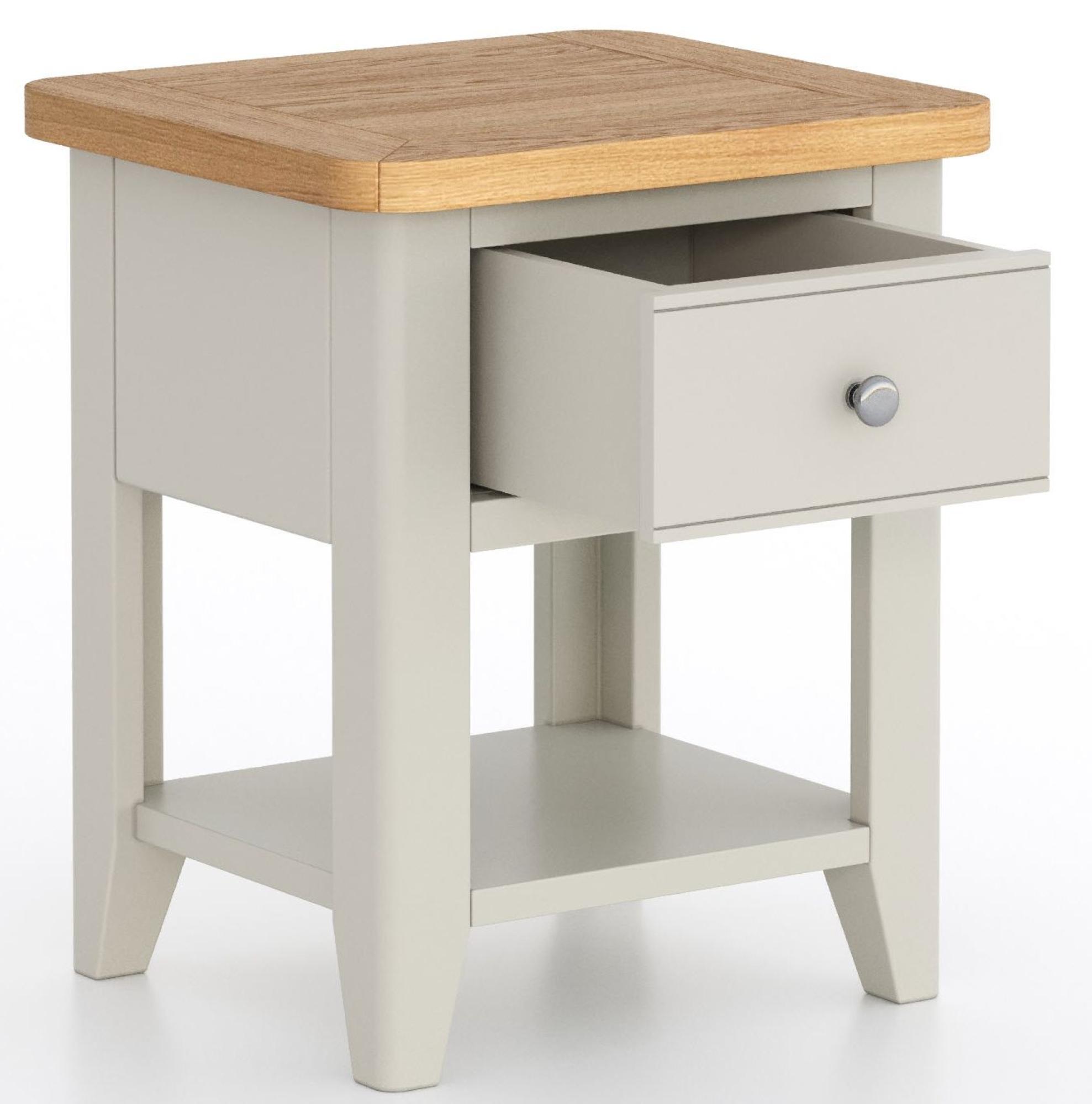 Product photograph of Arden Grey Painted 1 Drawer Lamp Table from Choice Furniture Superstore.