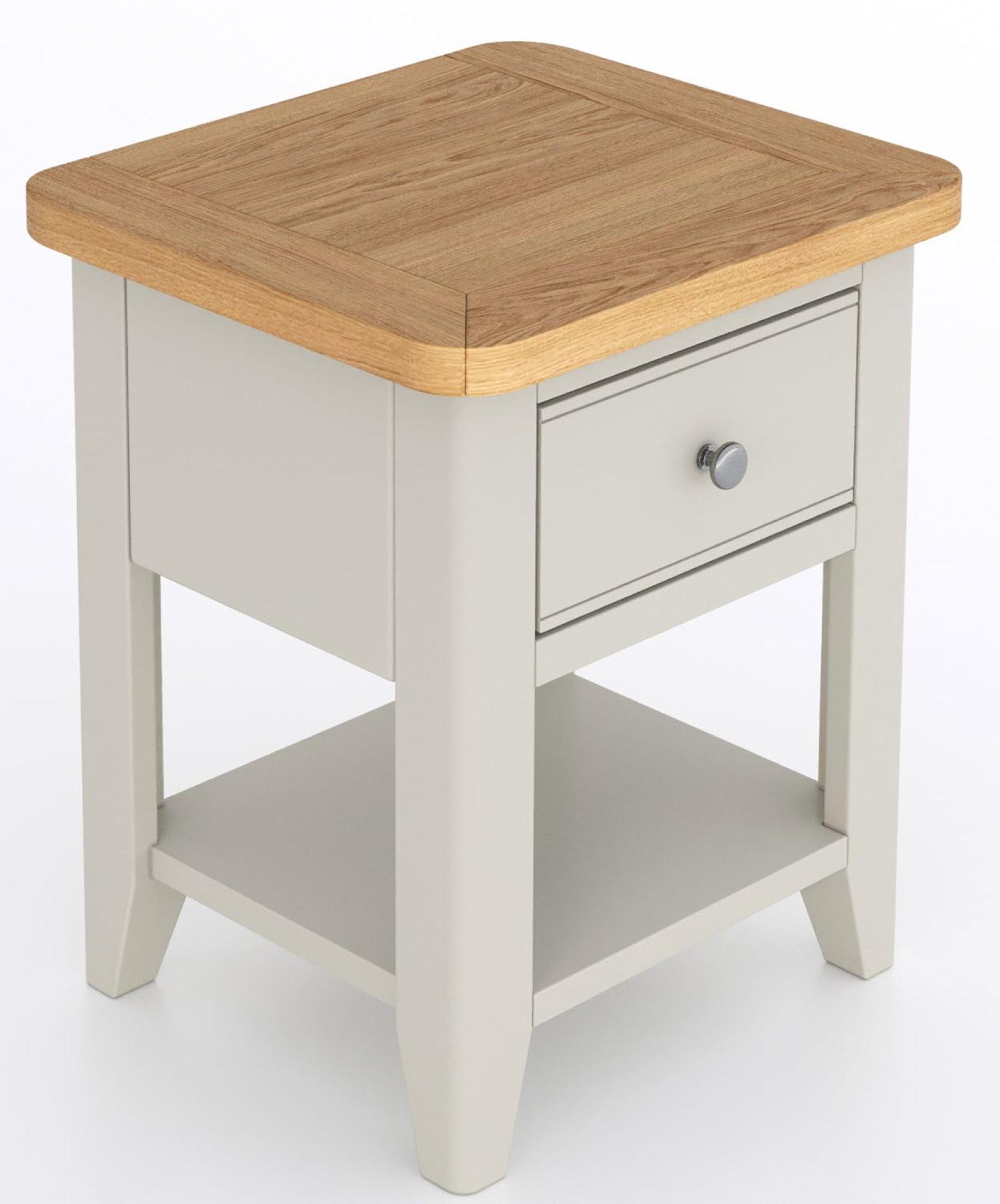 Product photograph of Arden Grey Painted 1 Drawer Lamp Table from Choice Furniture Superstore.