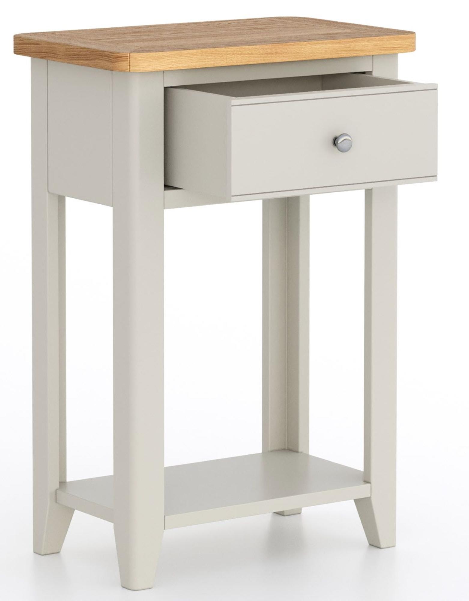 Product photograph of Arden Grey Painted 1 Drawer Telephone Table from Choice Furniture Superstore.