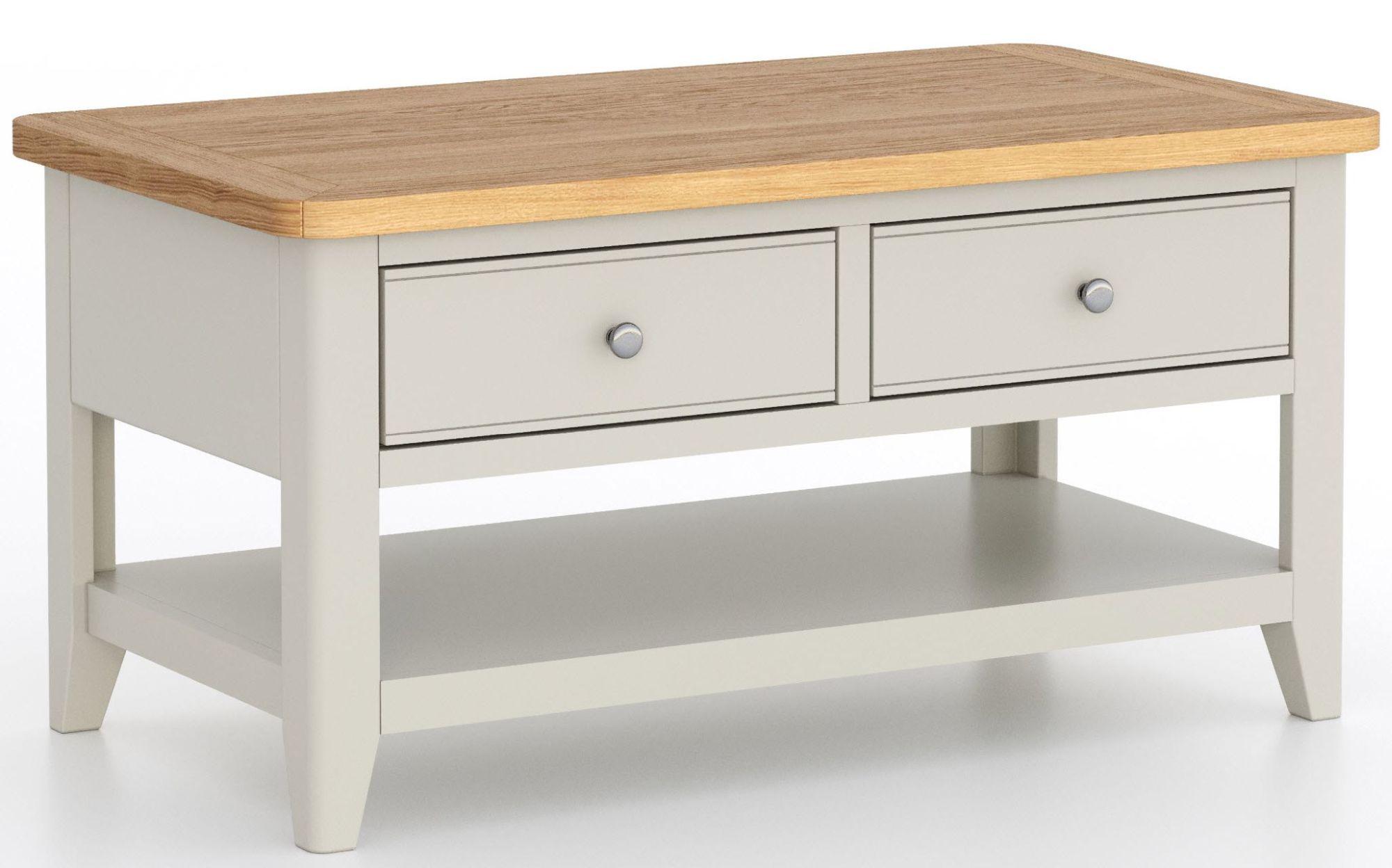 Product photograph of Arden Painted Oak Coffee Table 2 Drawer from Choice Furniture Superstore.