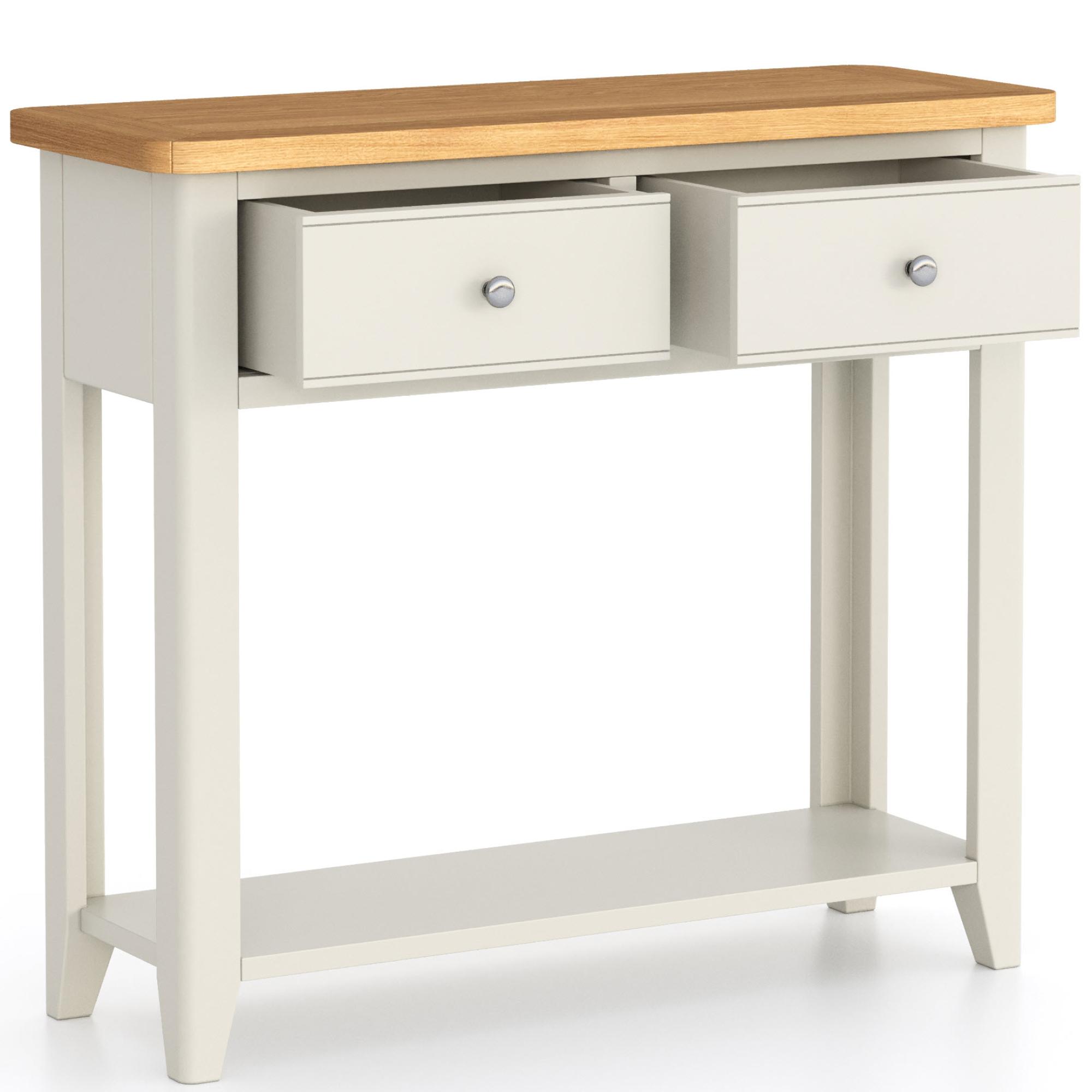 Product photograph of Arden Grey Painted 2 Drawer Console Table from Choice Furniture Superstore.