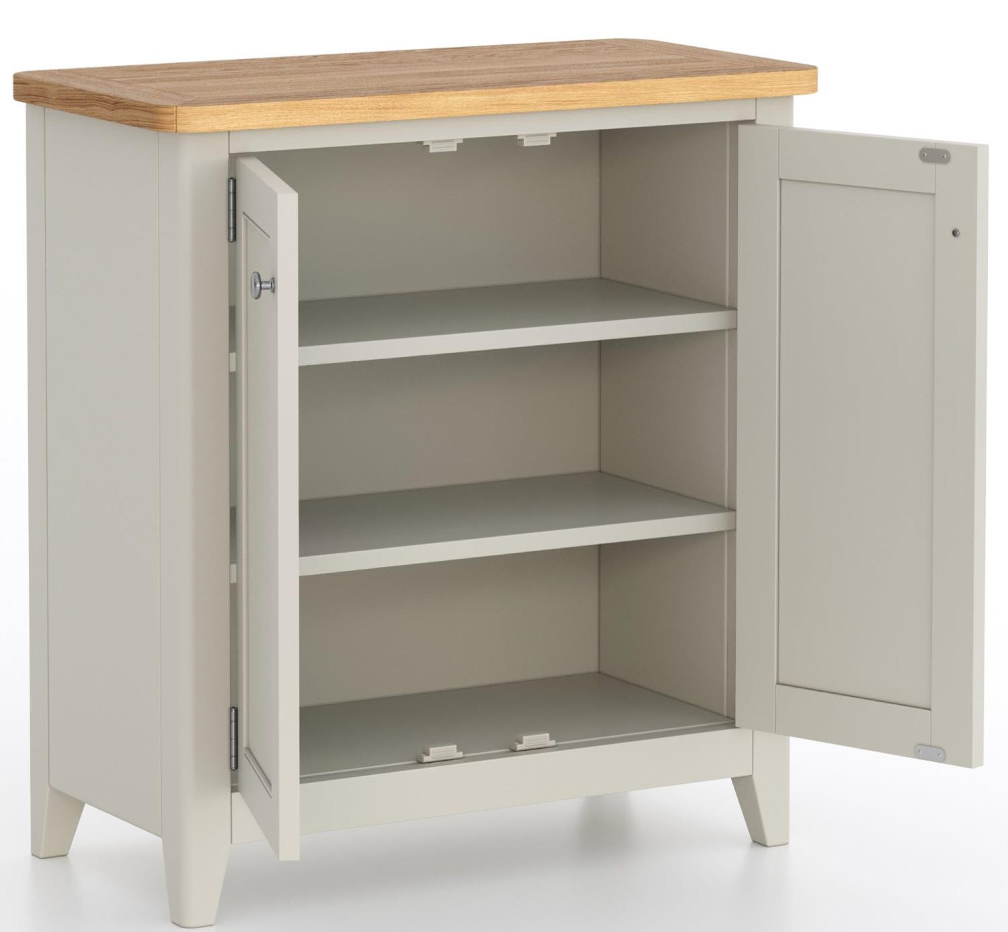 Product photograph of Arden Grey Painted Compact 2 Door Storage Cabinet from Choice Furniture Superstore.