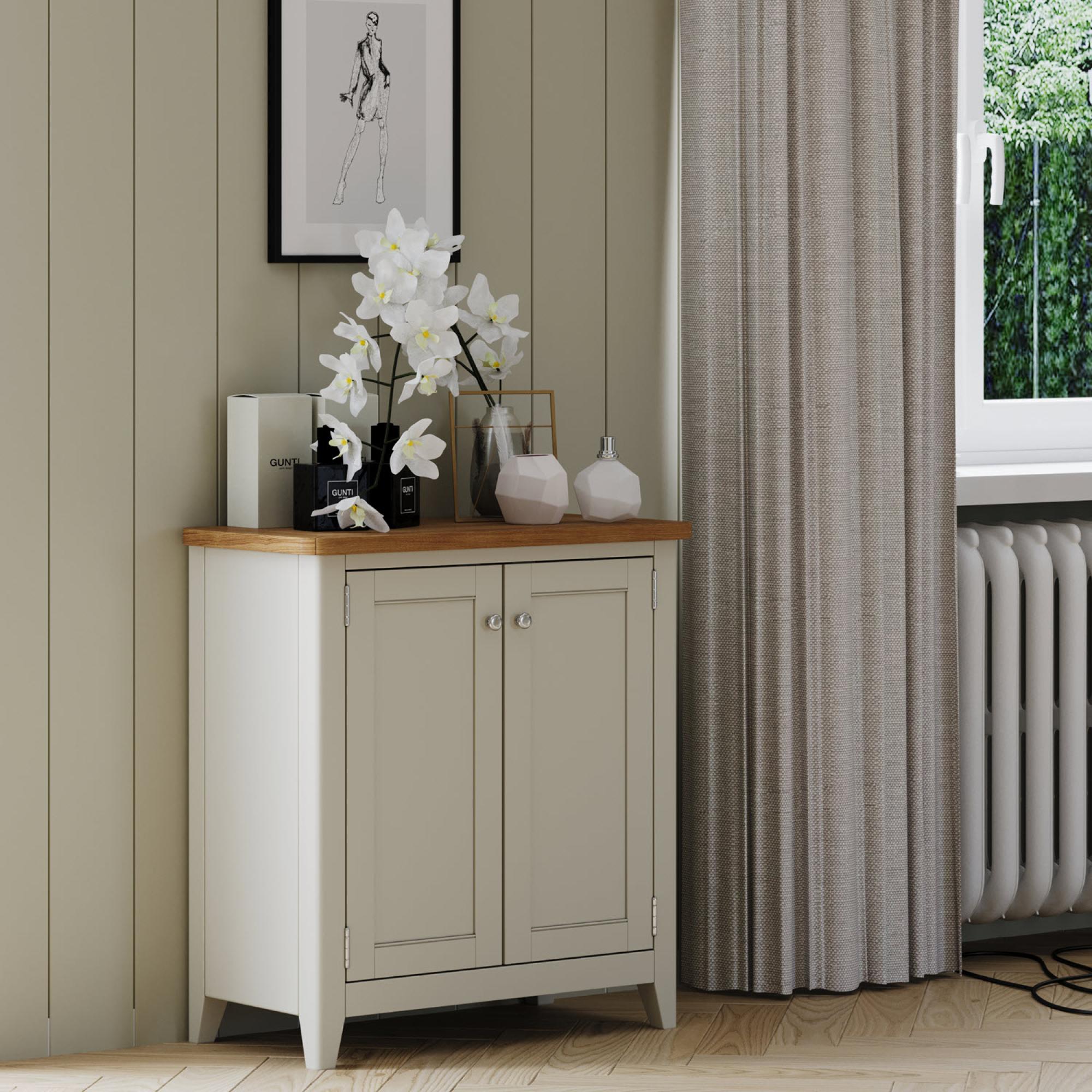 Product photograph of Arden Grey Painted Compact 2 Door Storage Cabinet from Choice Furniture Superstore.