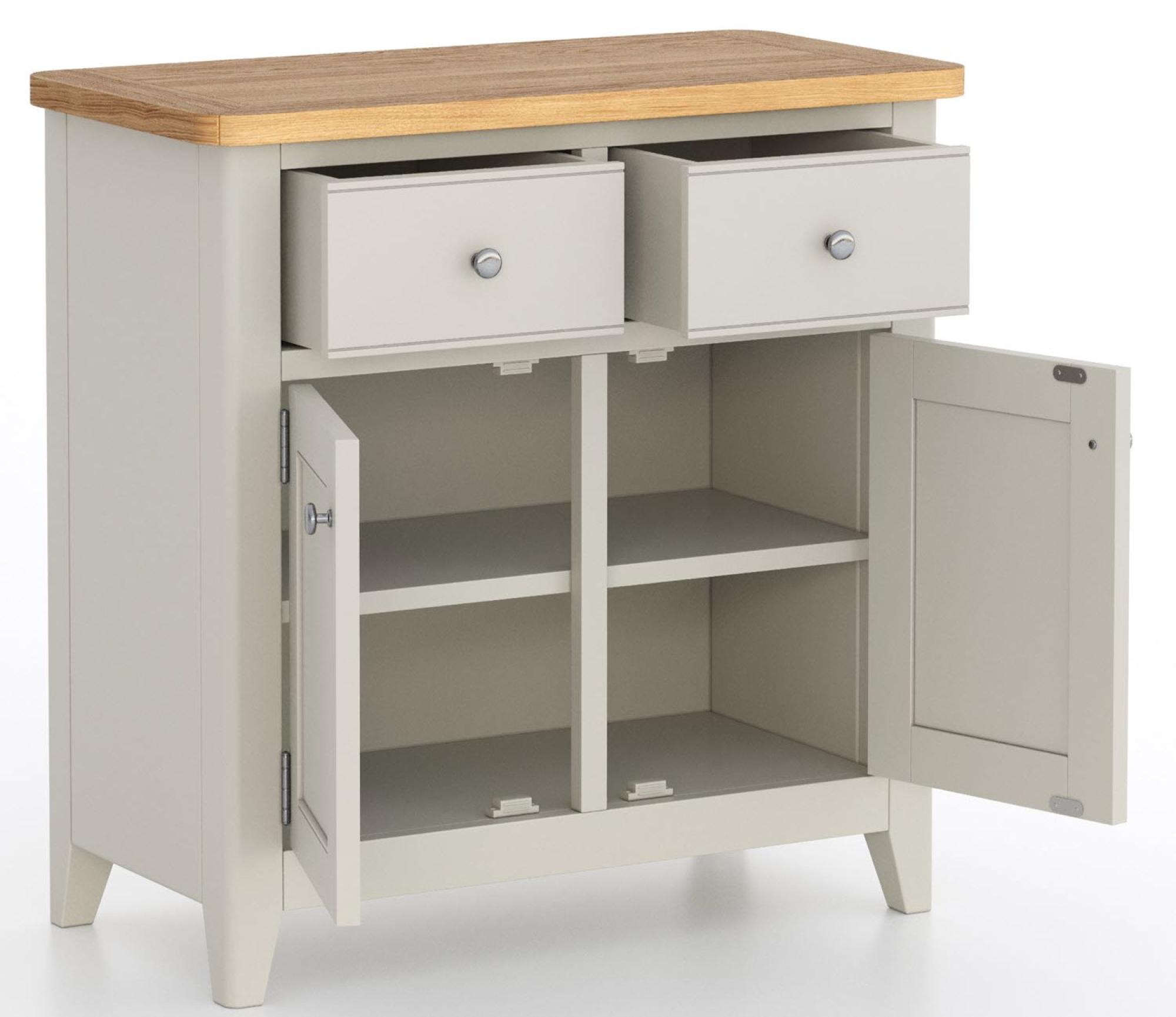 Product photograph of Arden Grey Painted 75cm Small 2 Door Sideboard from Choice Furniture Superstore.