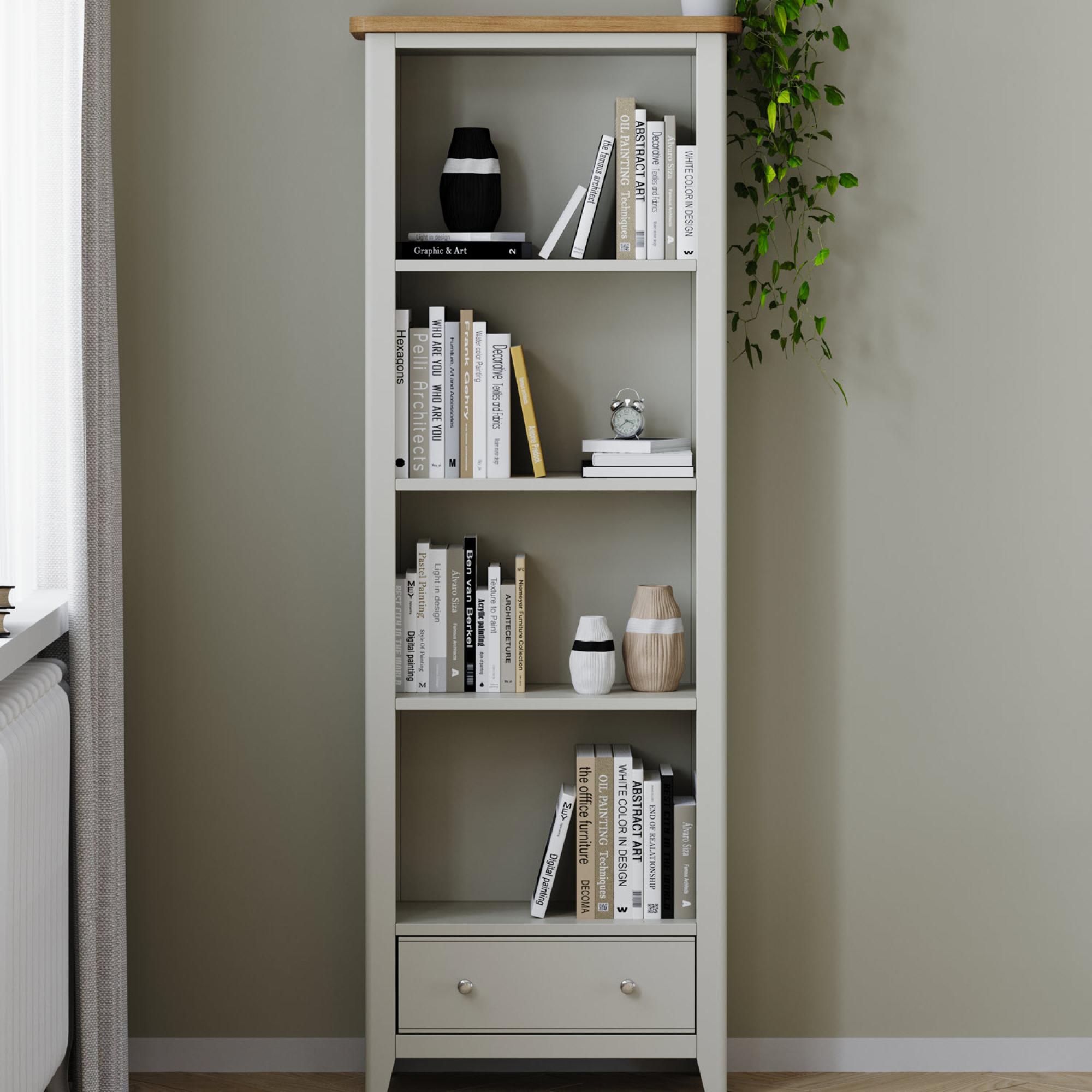 Product photograph of Arden Grey Painted Bookshelf from Choice Furniture Superstore.