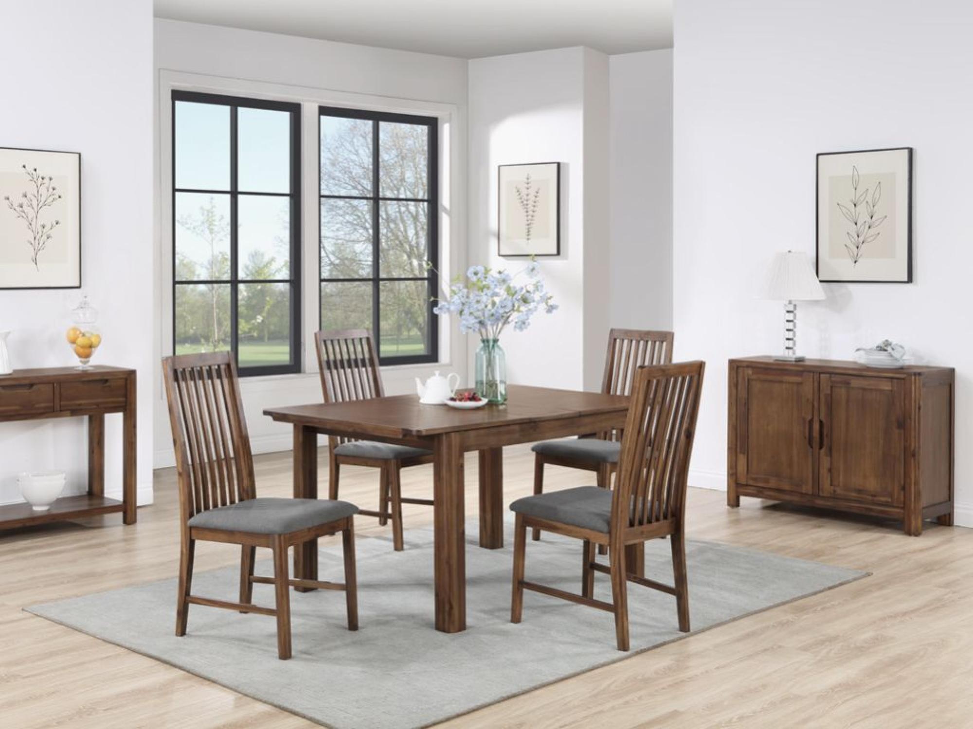 Product photograph of Monterey Acacia Wood 4-6 Seater Extending Dining Table from Choice Furniture Superstore.