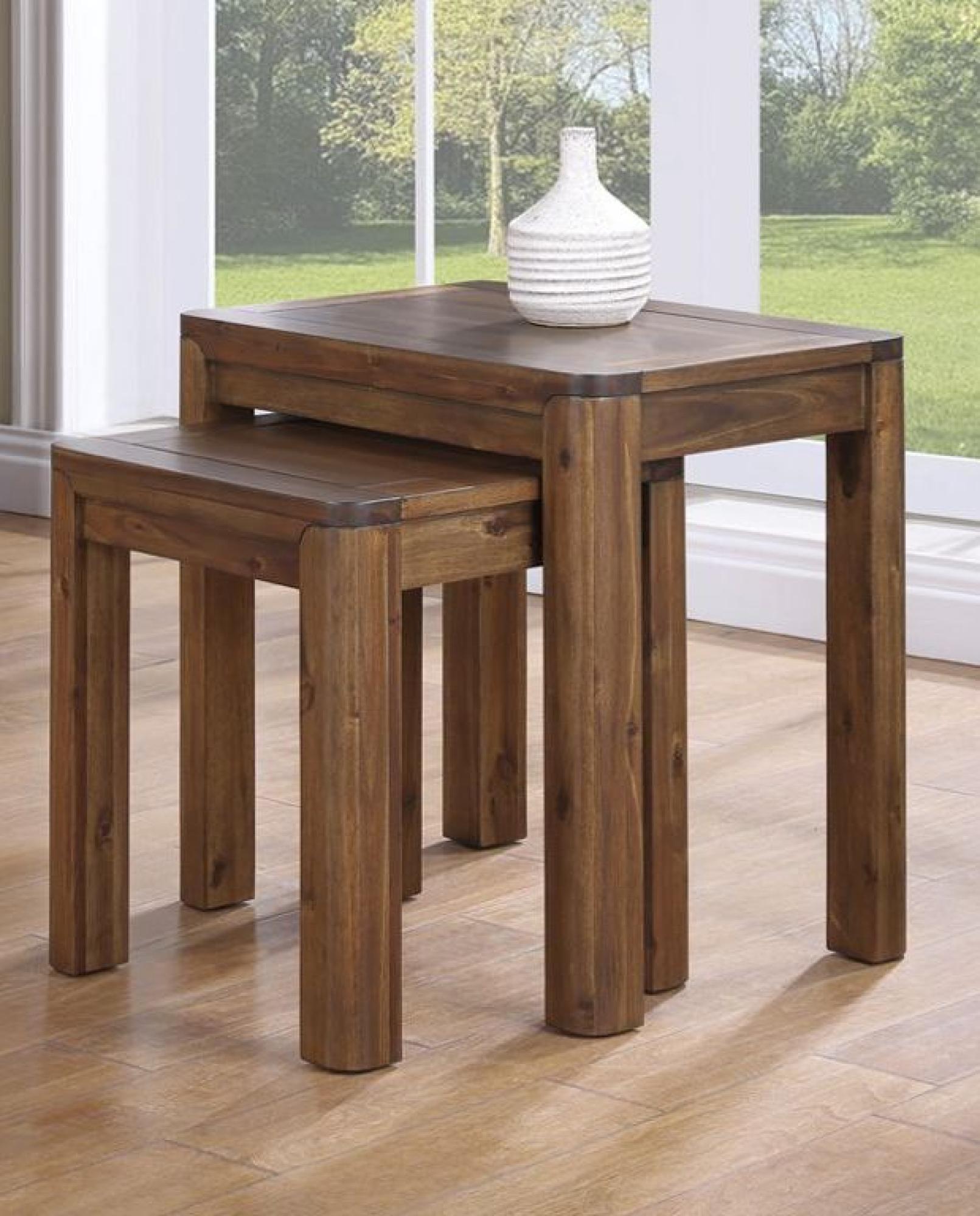 Product photograph of Monterey Acacia Wood Nest Of 2 Tables from Choice Furniture Superstore.
