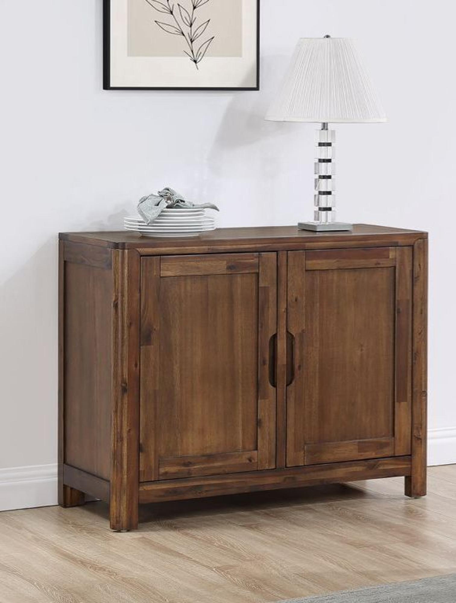 Product photograph of Monterey Acacia Wood 105cm Small 2 Door Sideboard from Choice Furniture Superstore.