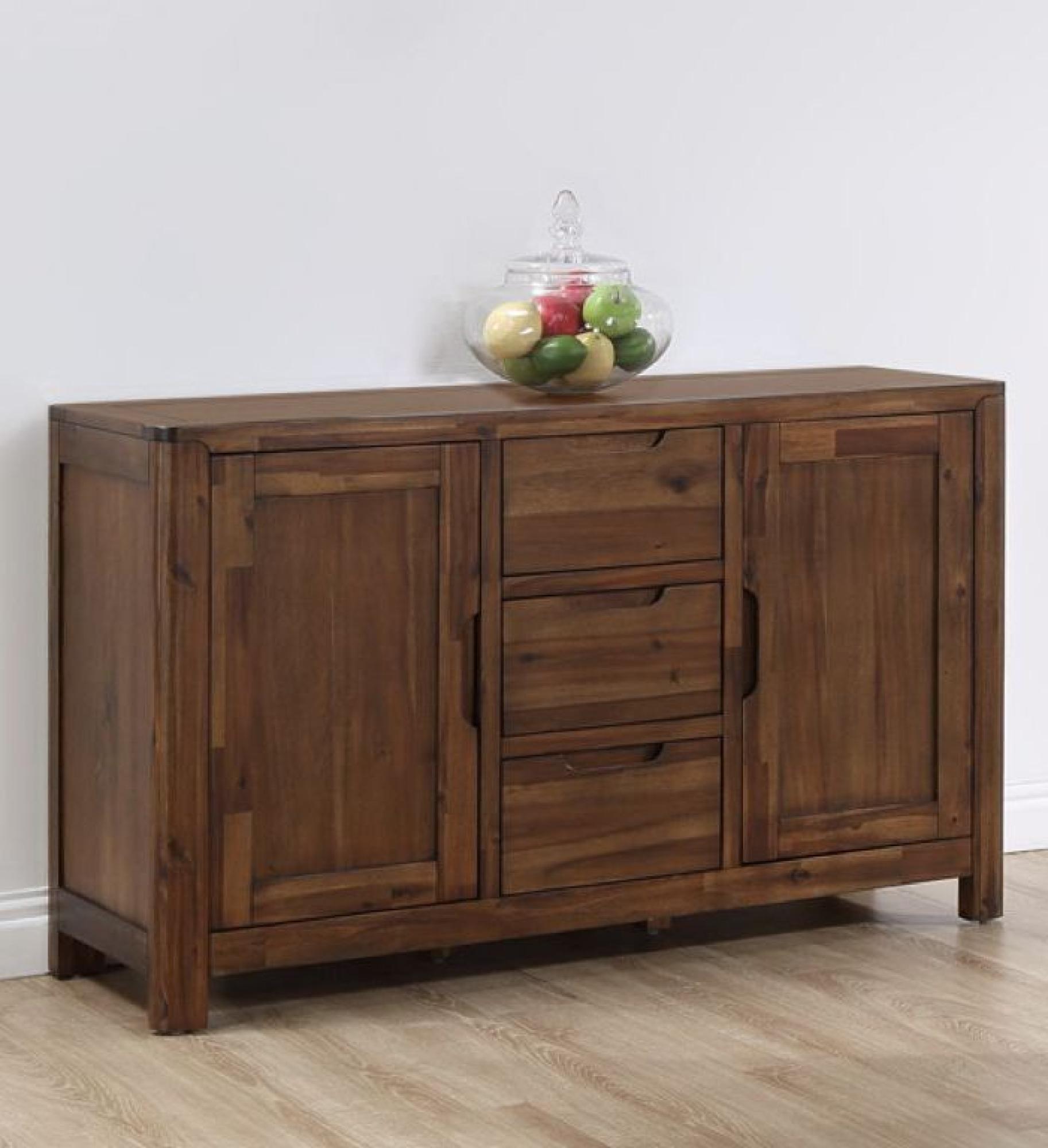 Product photograph of Monterey Acacia Wood 135cm Medium 2 Door Sideboard from Choice Furniture Superstore.