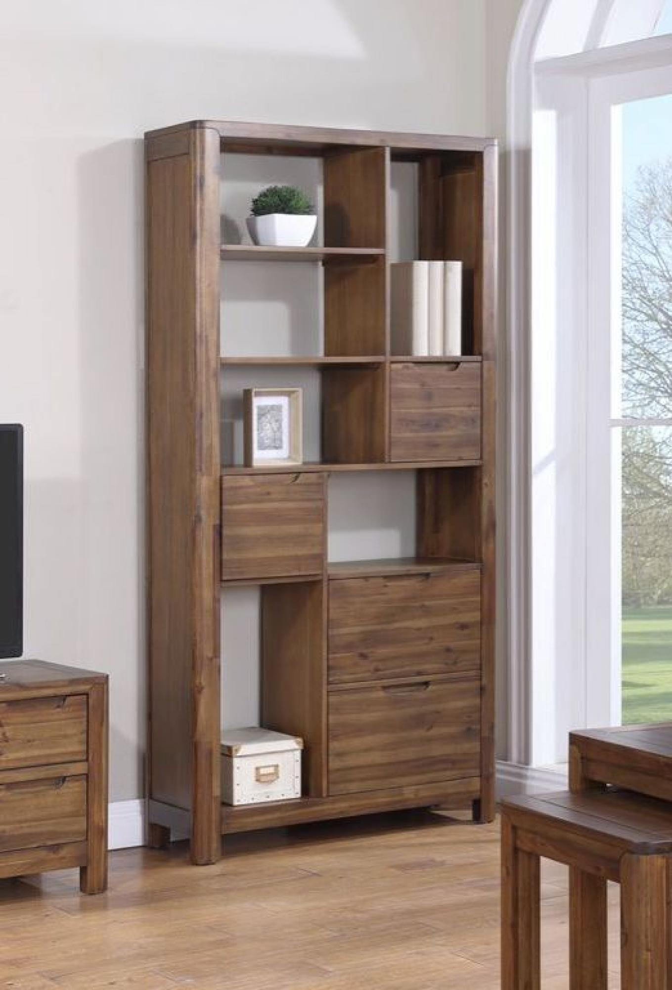 Product photograph of Monterey Acacia Wood Tall Bookcase from Choice Furniture Superstore.